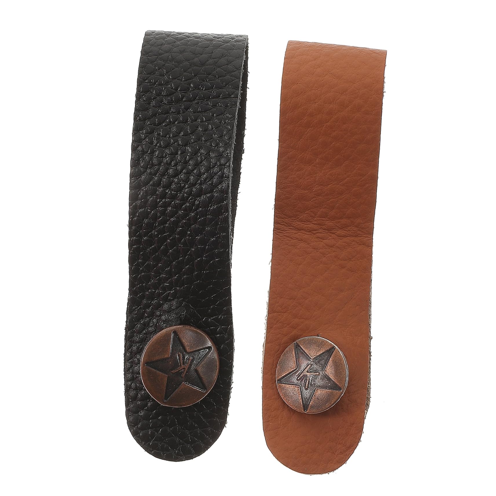 Garneck 2pcs Guitar Neck Band Guitar Headstock Adapter Straps Tie Accessories Guitar Strap Tie Buckle Gold Hook and Loop Straps Guitar Strap Button Tie down Straps Buttons Nickel Cowhide