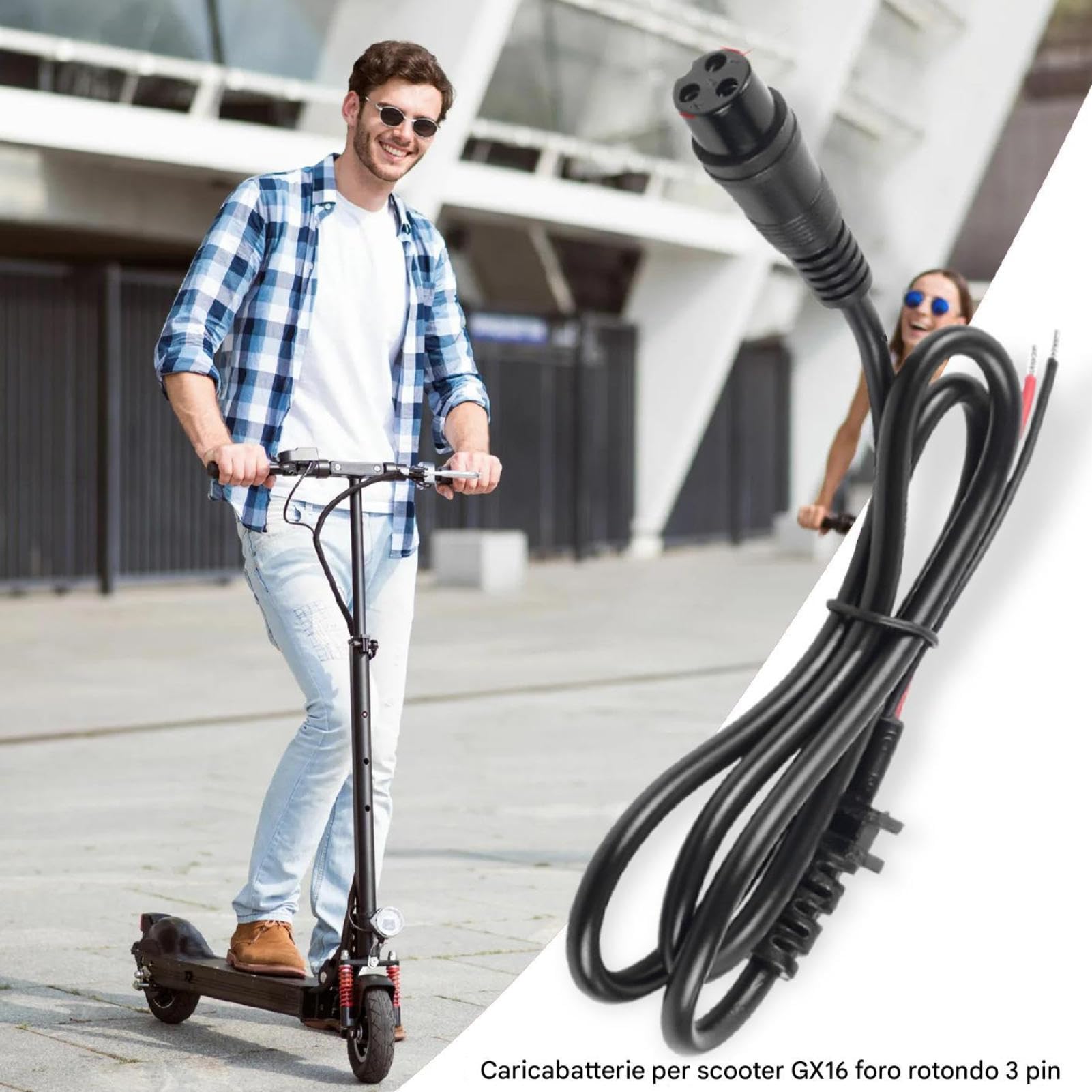Connettore Porta di Ricarica per Scooter Elettrico 3 Pin 220V Materiali Ignifughi