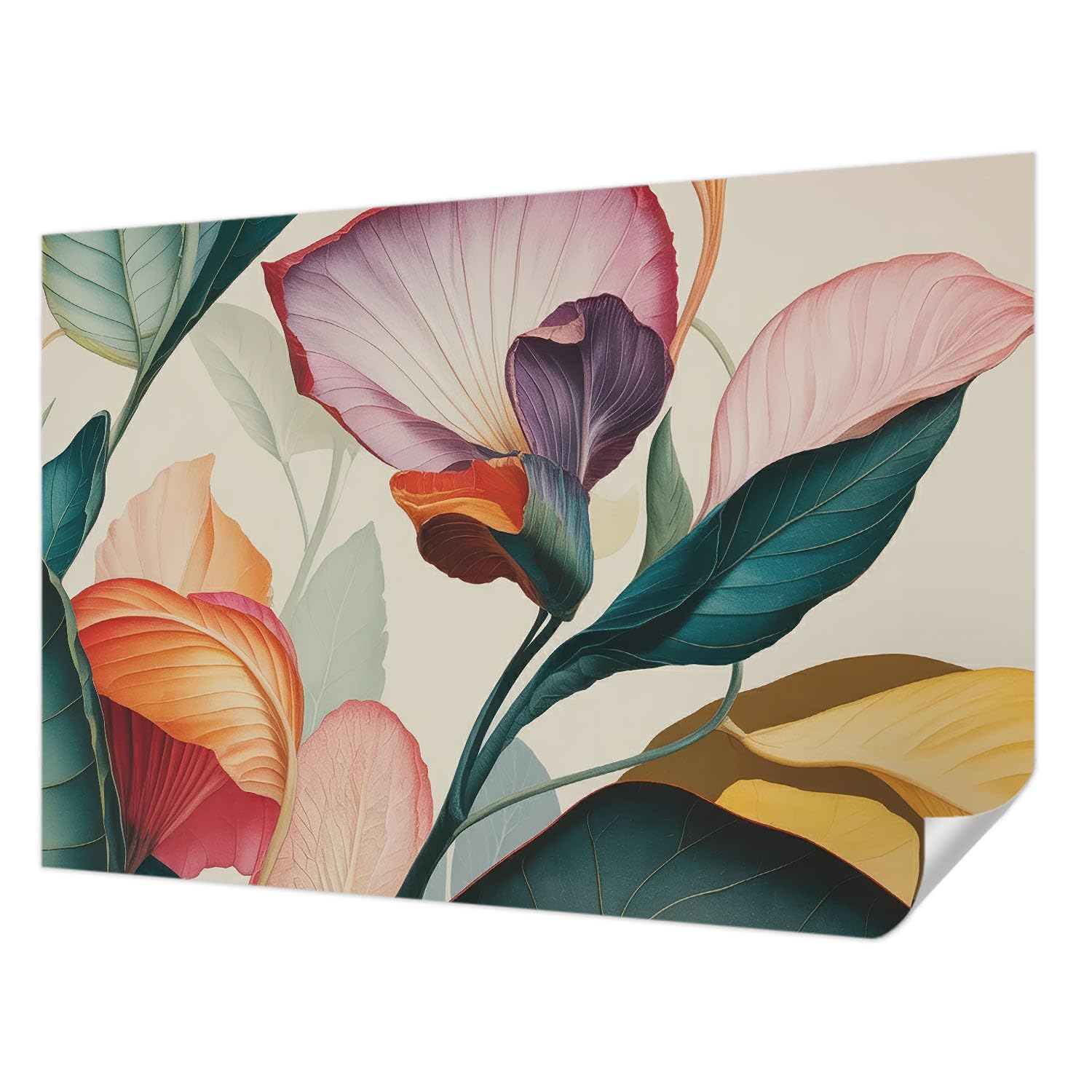 Papel pintado antimanchas para renovar paredes sin obras fotográfico floral autoadhesivo