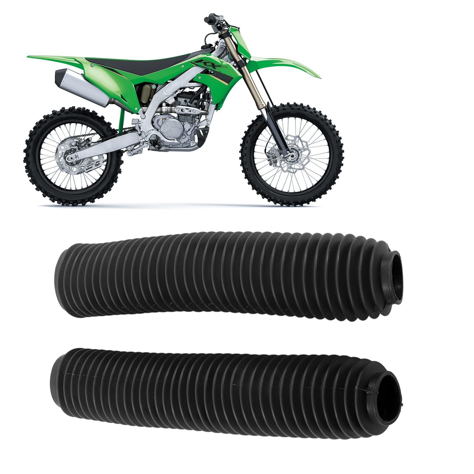 Amortyzator osłona butów, para motocykl przedni widelec amortyzatory osłony przeciwpyłowe zamienniki dla SUZUKI RM125 DR250 DRZ400 400(Black)