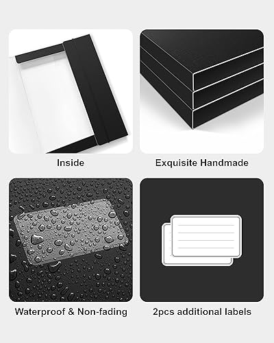 Miniatura 6 de JiaWei Cajas de almacenamiento de 12 unidades, cajas de archivos con tapas y elástico, carpeta de archivos gruesa de 0.4in, carpeta A4 resistente,