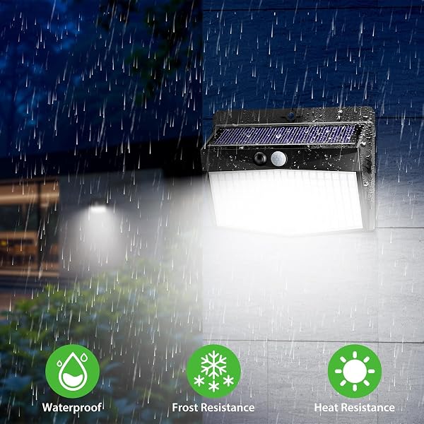 nipify Luz Solar Exterior,3 Modos / 2 Paquete Focos Solares Exterio con Sensor de Movimiento, Impermeable lampara solar exterior para Jardin, Patio, Calle, Patio, Caminos - 5