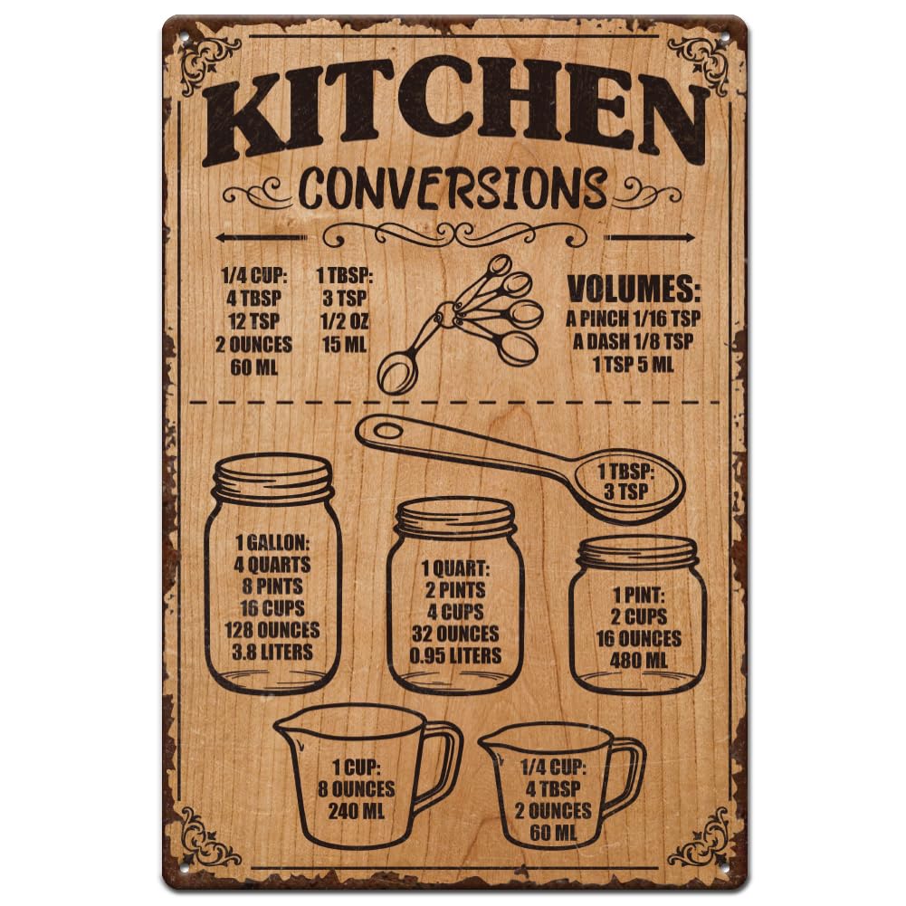 Vintage Kitchen Conversions Metal Tin Sign 16x24 Inch