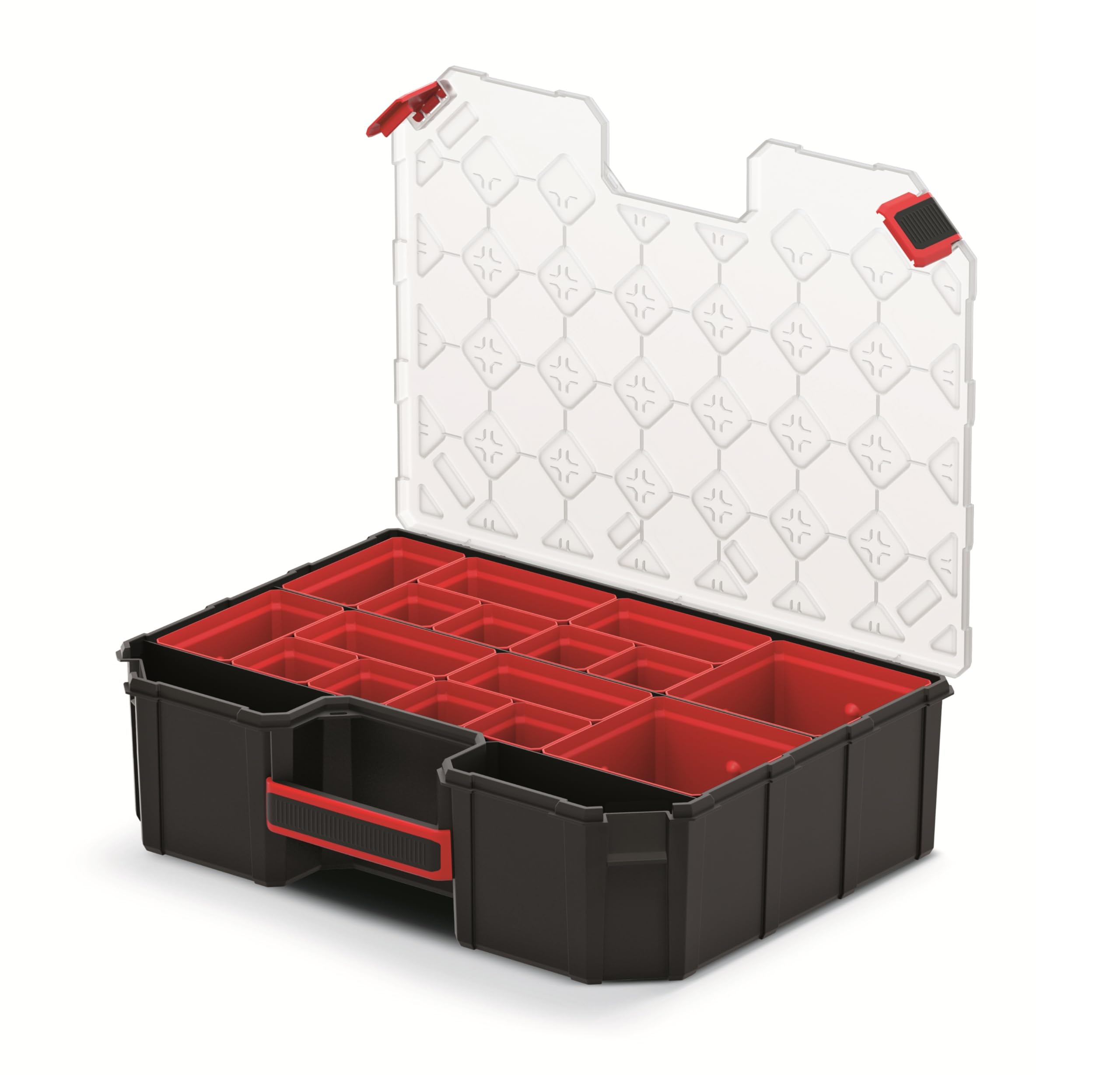 Mivos 390 X 284 X 105 Mm Storage Box 390 X 284 X 60 Mm - For Small Items With 12 Removable Boxes - Accessories - Box With Screw Closure - Robust Workshop Tool Box - Made In Eu