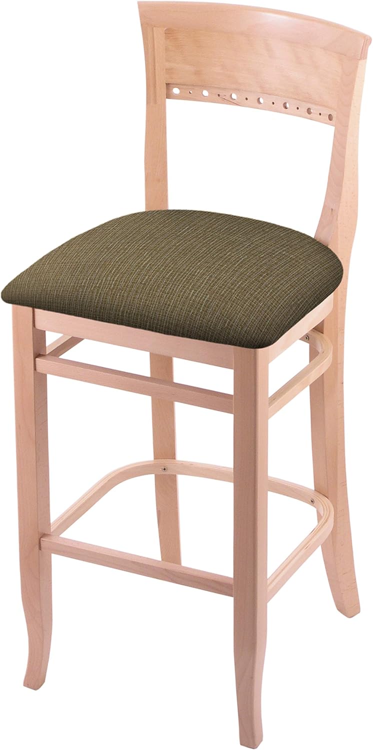 3160 30" Bar Stool with Natural Finish and Canter Espresso Seat
