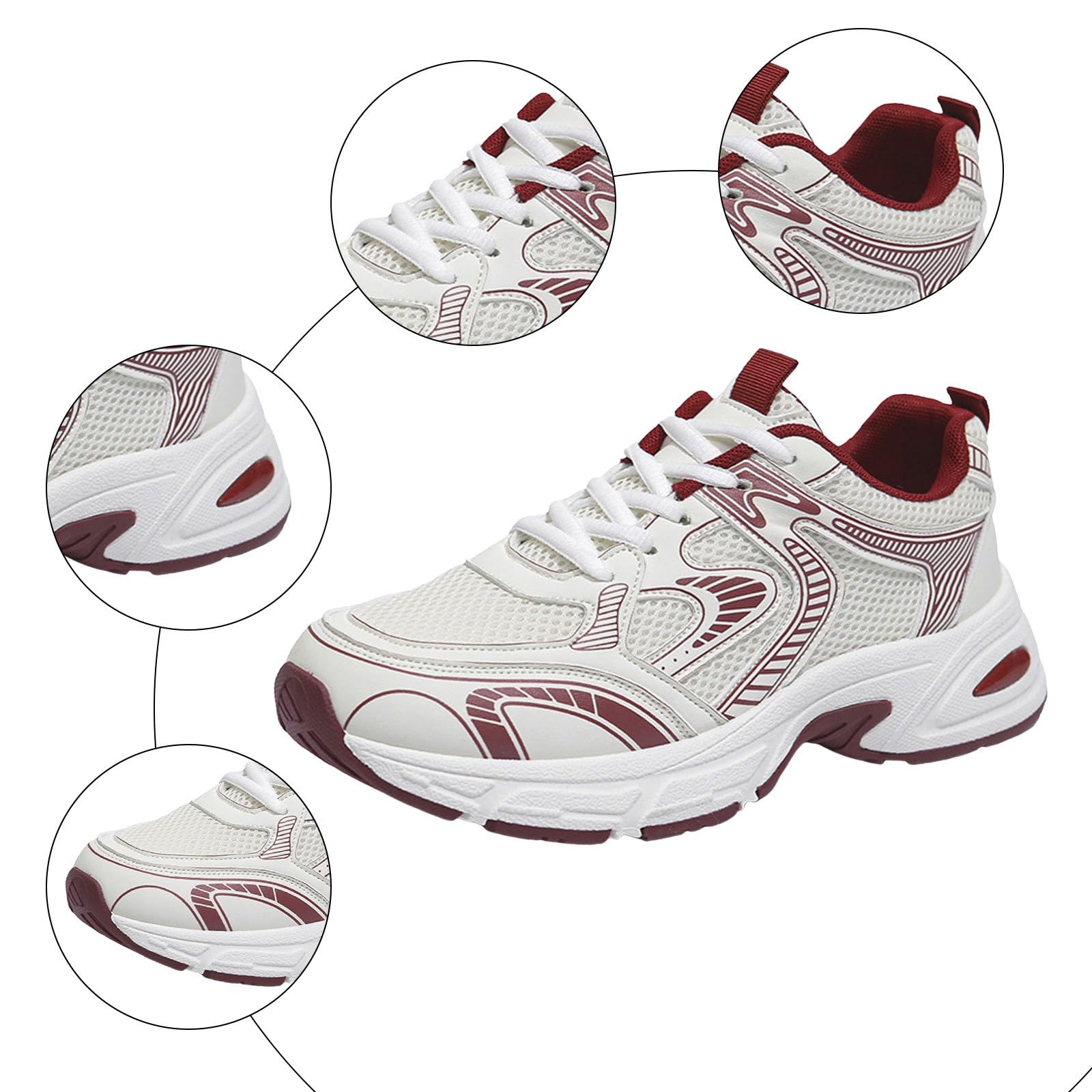 Damen Walkingschuhe Laufschuhe Leichte Joggingschuhe Atmungsaktiv Fitnessschuhe Bequeme Sportschuhe Dicke Sohle lässige Sportschuhe