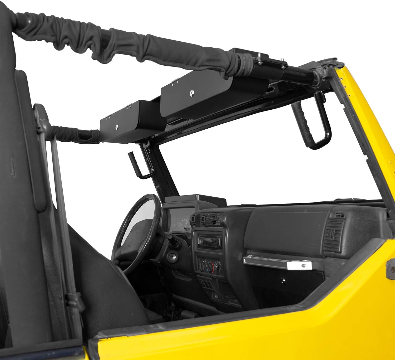 Hooke Road Wrangler Front Seat Overhead Lock Box Interior Console Storage Case for Jeep Wrangler TJ 1997-2006