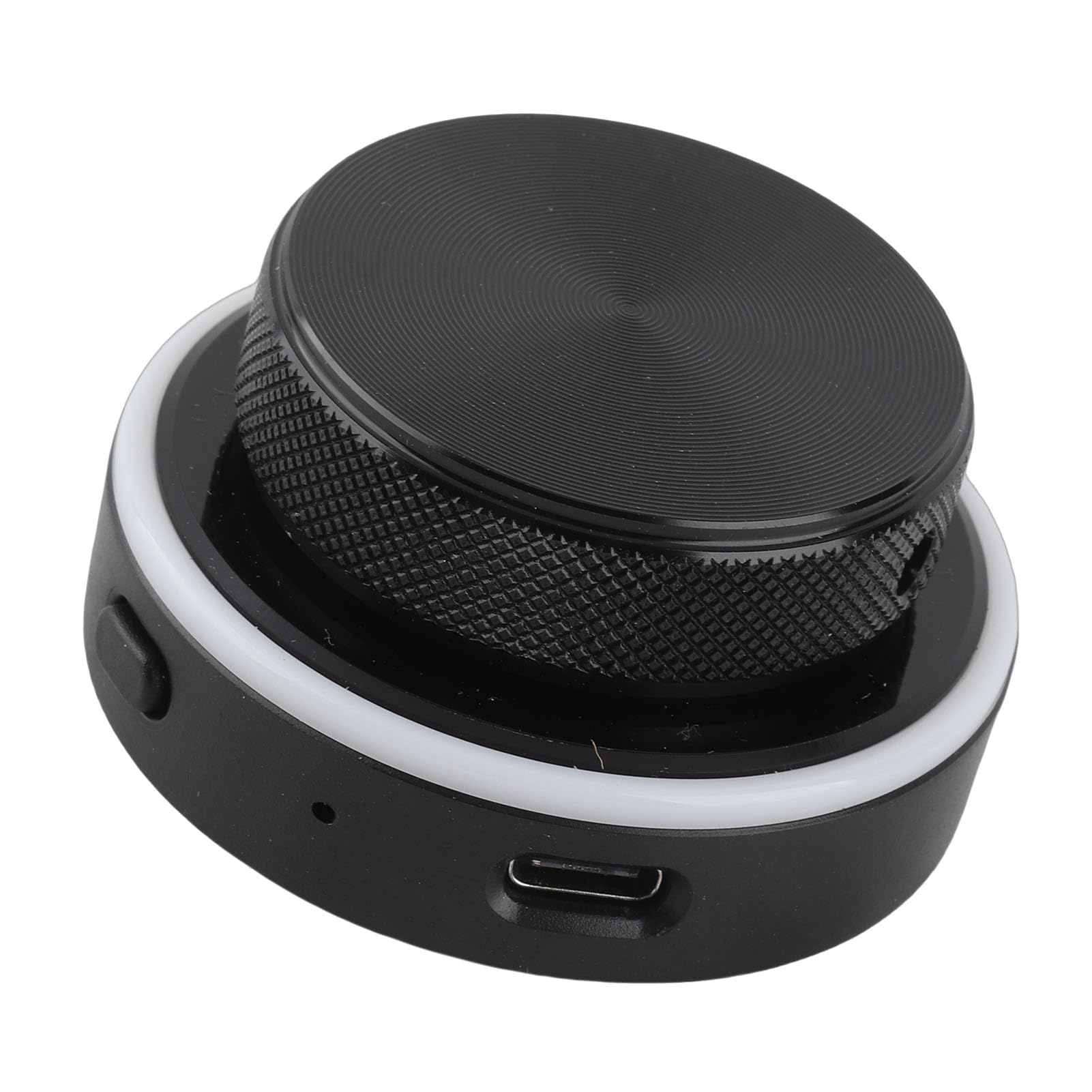 Dpofirs Perilla de Control de Volumen Bluetooth con Luz RGB, Controlador Inalámbrico con Cable USB C 2,4G para PC, Tableta, Portátil, Editores de Vídeo