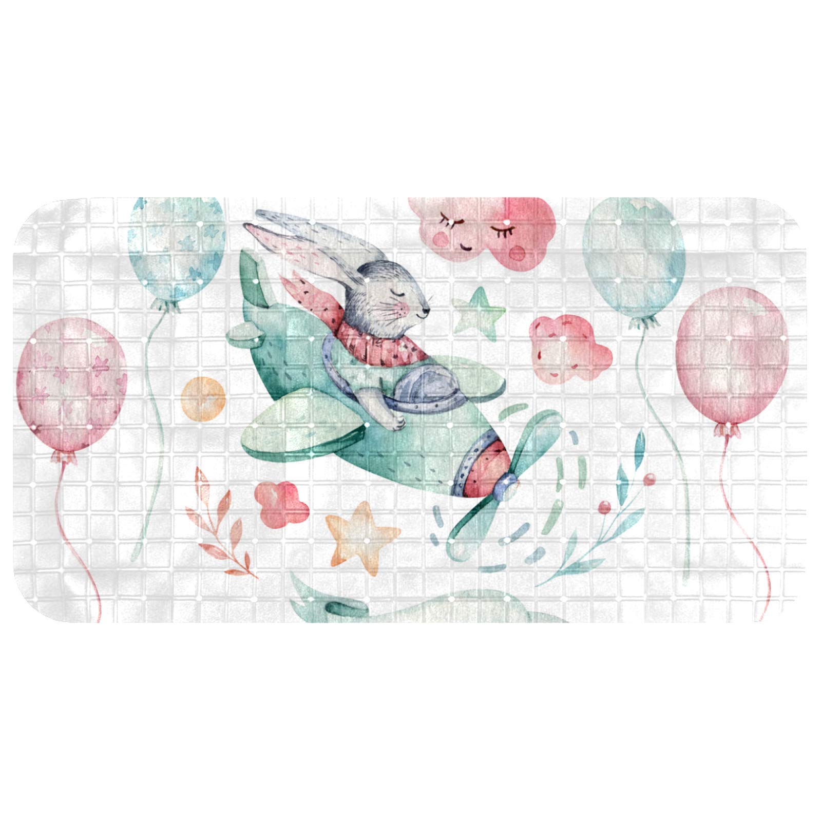 Alfombrilla de ducha Pilot Bunny de 37,3 x 68,3 cm para bañeras lisas