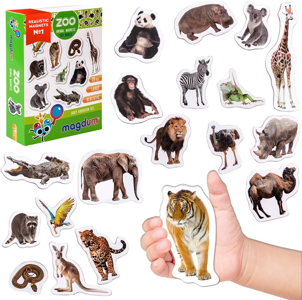 16 Magnets for Toddlers - Farm Realistic Photo Animals