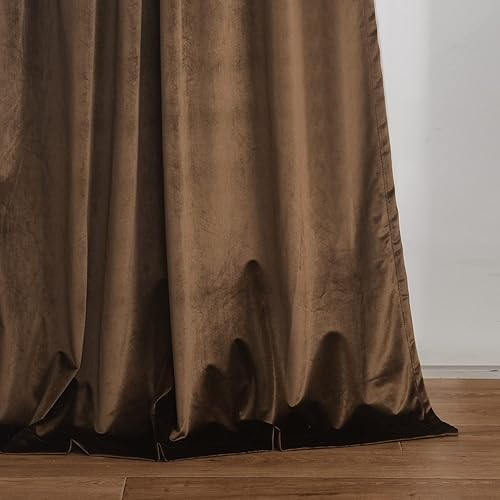 Roslynwood Paneles de cortina largos de terciopelo de 108 pulgadas cortinas de terciopelo súper suave para dormitorio aislamiento térmico persianas
