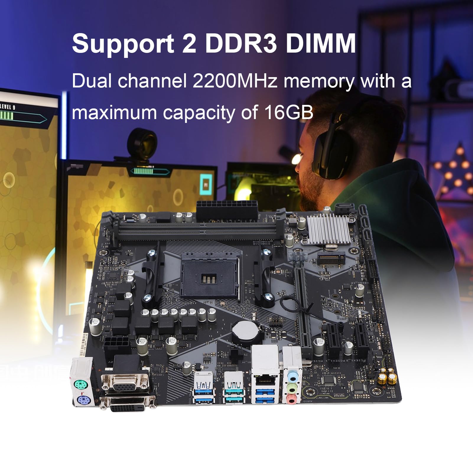 Denash La Scheda Madre B450M-K AM4 DDR4 Supporta Processori Ryzen Dalla Prima Alla Quinta Generazione R3/R5/R7/R9 Athlon con M.2 NVMe e 64 GB di RAM per La Creazione di P