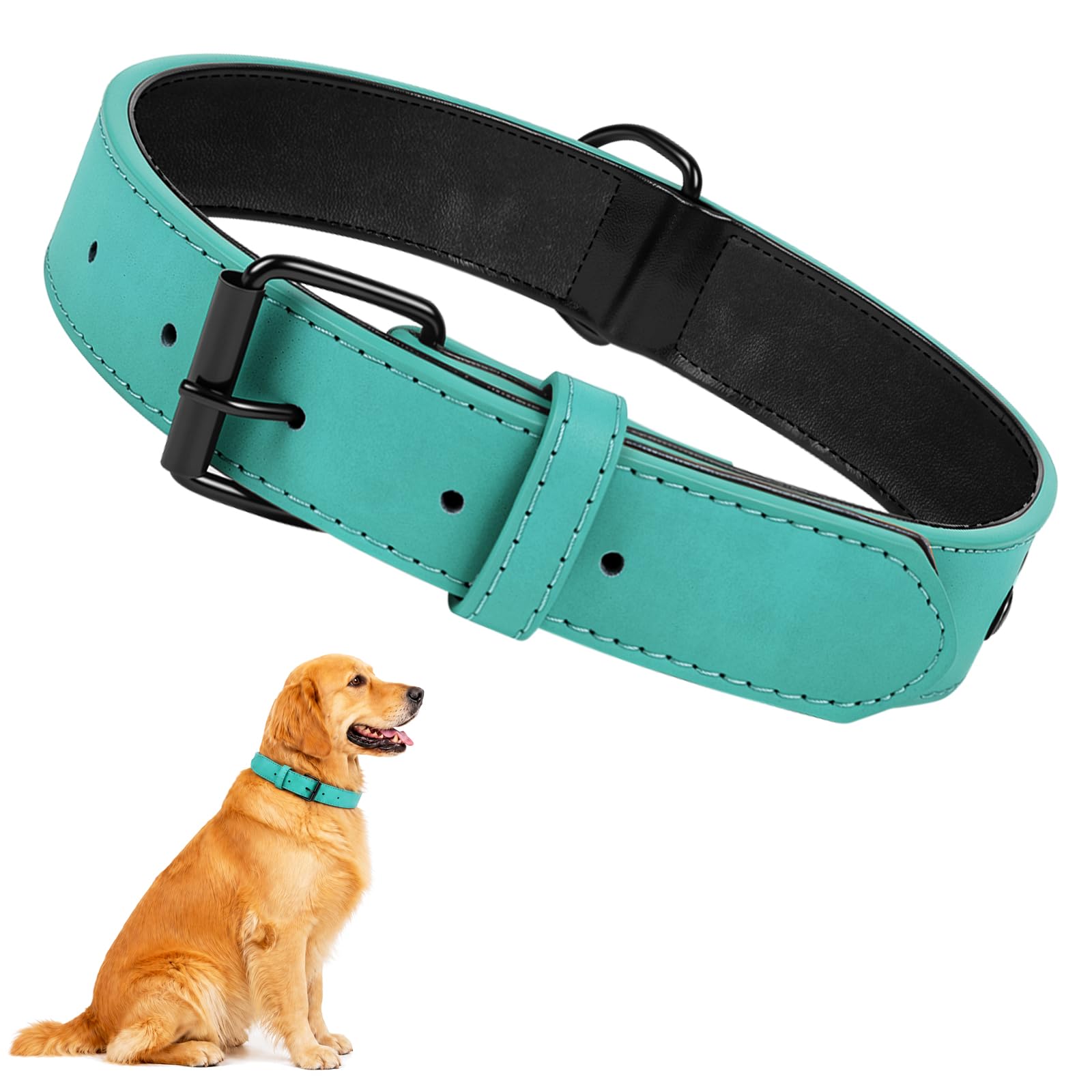 OFFCUP Leather Dog Collar, Soft Durable Adjustable Pet Collar