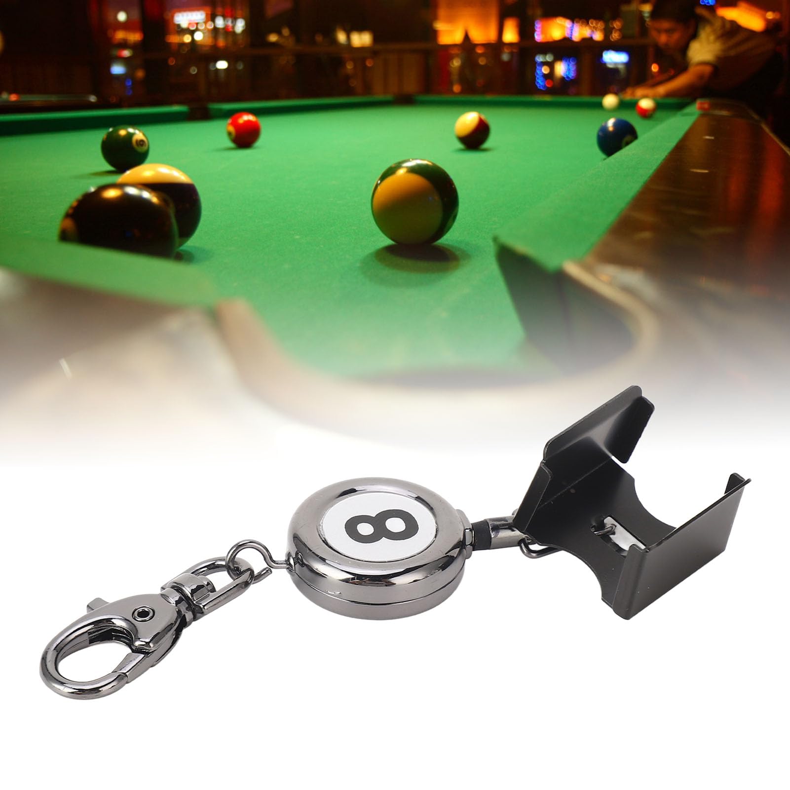 Portagessetti Per Biliardo CLASKEN - Custodia Portatile Con Clip Per Stecca, Colore Rosso