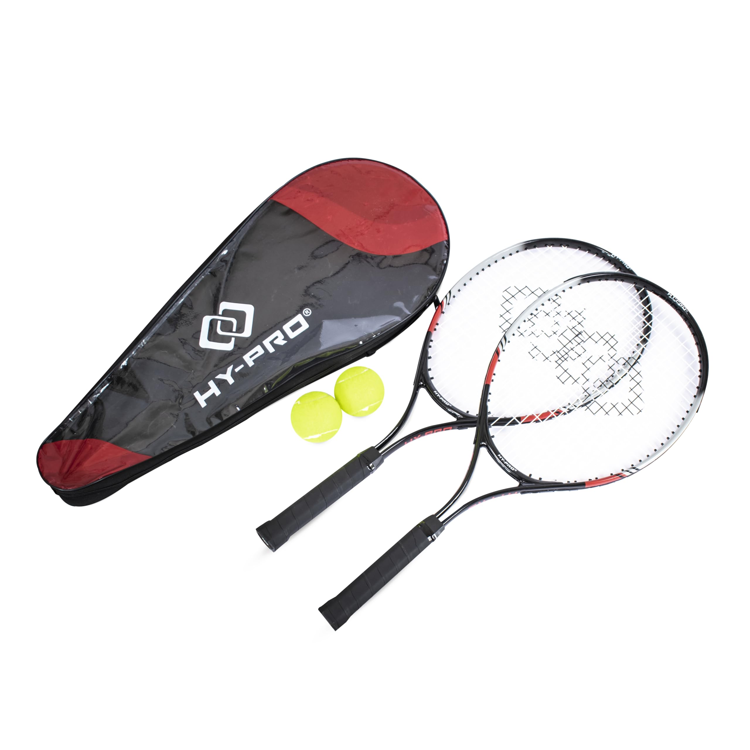 Hy-Pro Set da tennis da 25 pollici, racchetta da tennis per 2 persone, palline da tennis, in alluminio, racchetta leggera con custodia per il trasporto e palline incluse, ottimo equilibrio e presa