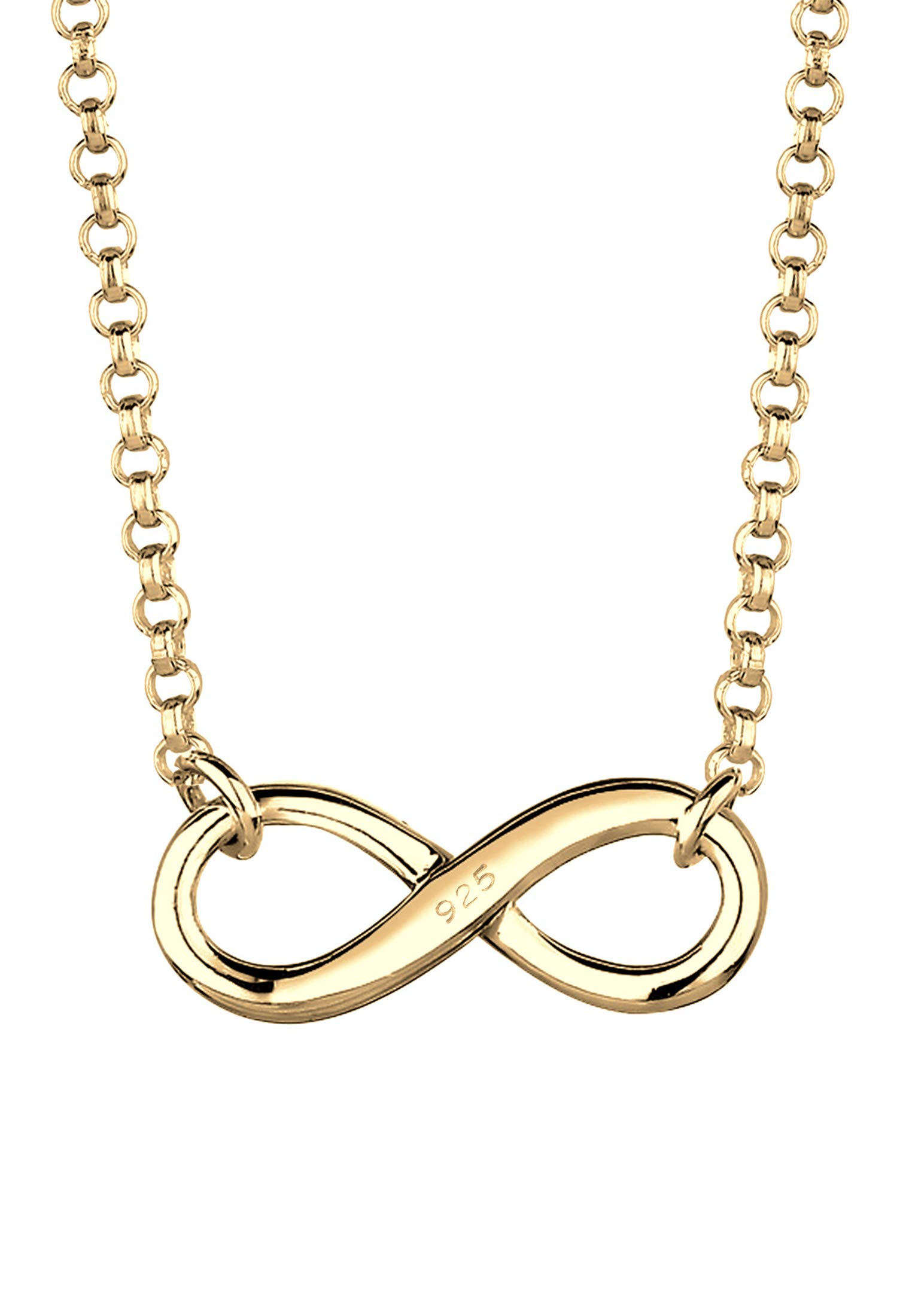 Elli Halskette Damen mit Infinity Symbol Unendlichkeit in 925 Sterling Silber 38 cm Länge