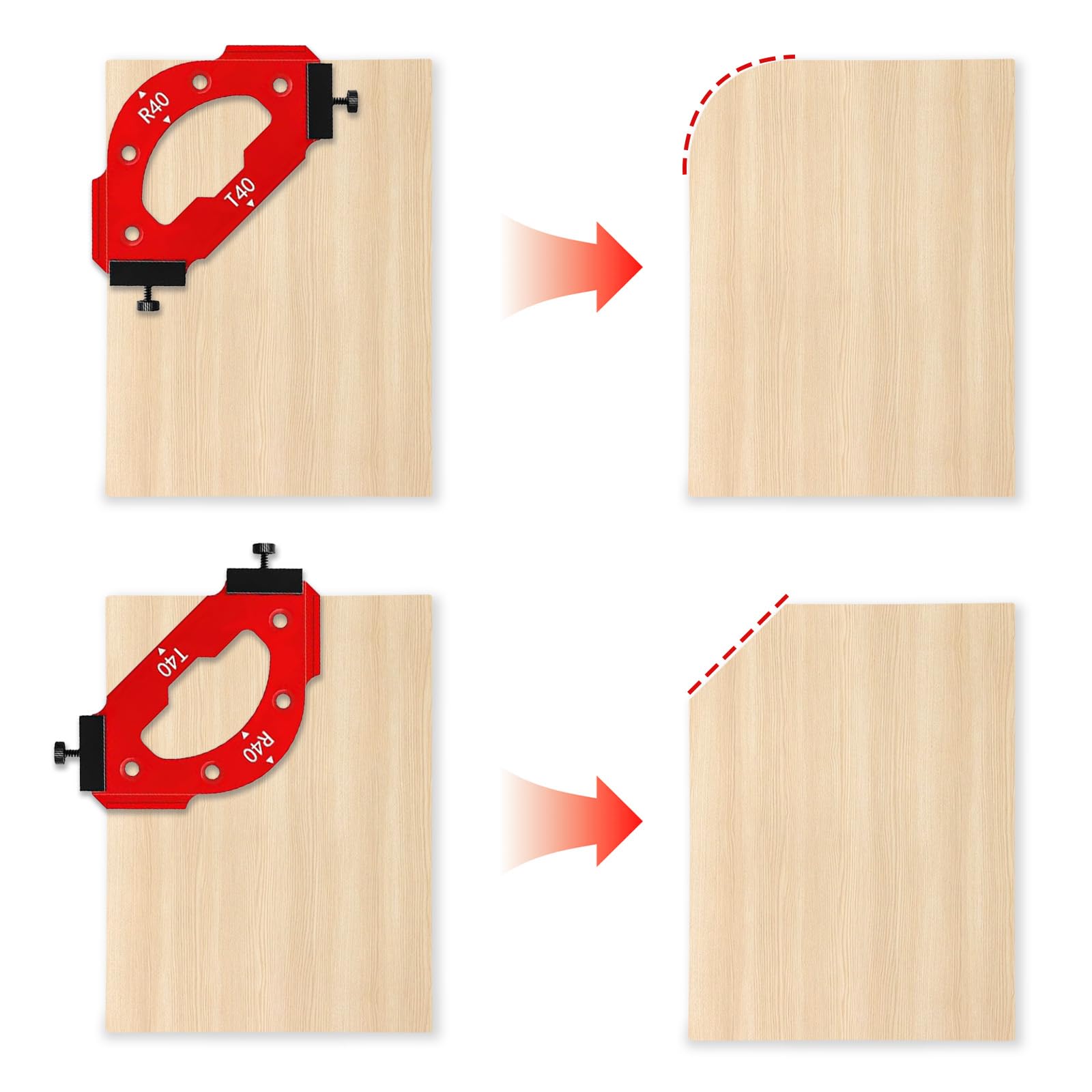 2026 NEW Frässchablone Oberfräse 7er Set | Radius Frässchablone Oberfräse Aluminium R10–R60 T10–T60 | 3-in-1 Innen Außen Gerade Schablone Oberfräse | Oberfräse Zubehör Holzarbeiten