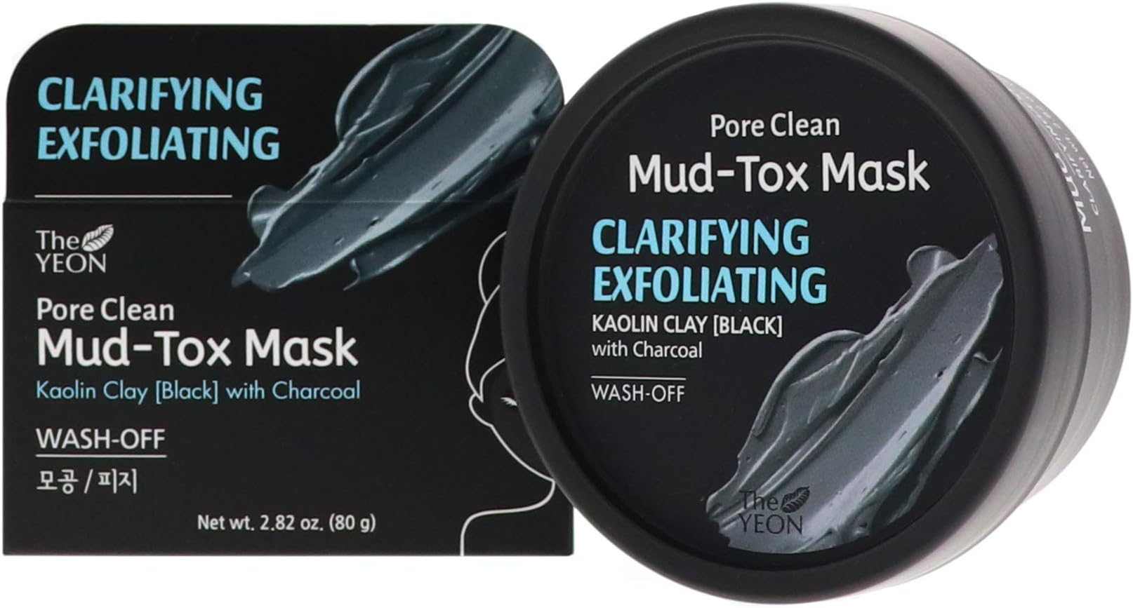 The Yeon Clarifying Exfoliating Pore Clean Black Mud Tox Mask with Tea Tree Leaf Extract for its Anti-Inflammatory Properties to Help Treat Breakouts, Ease Irritation and Speed Up Healing, 2.82 oz