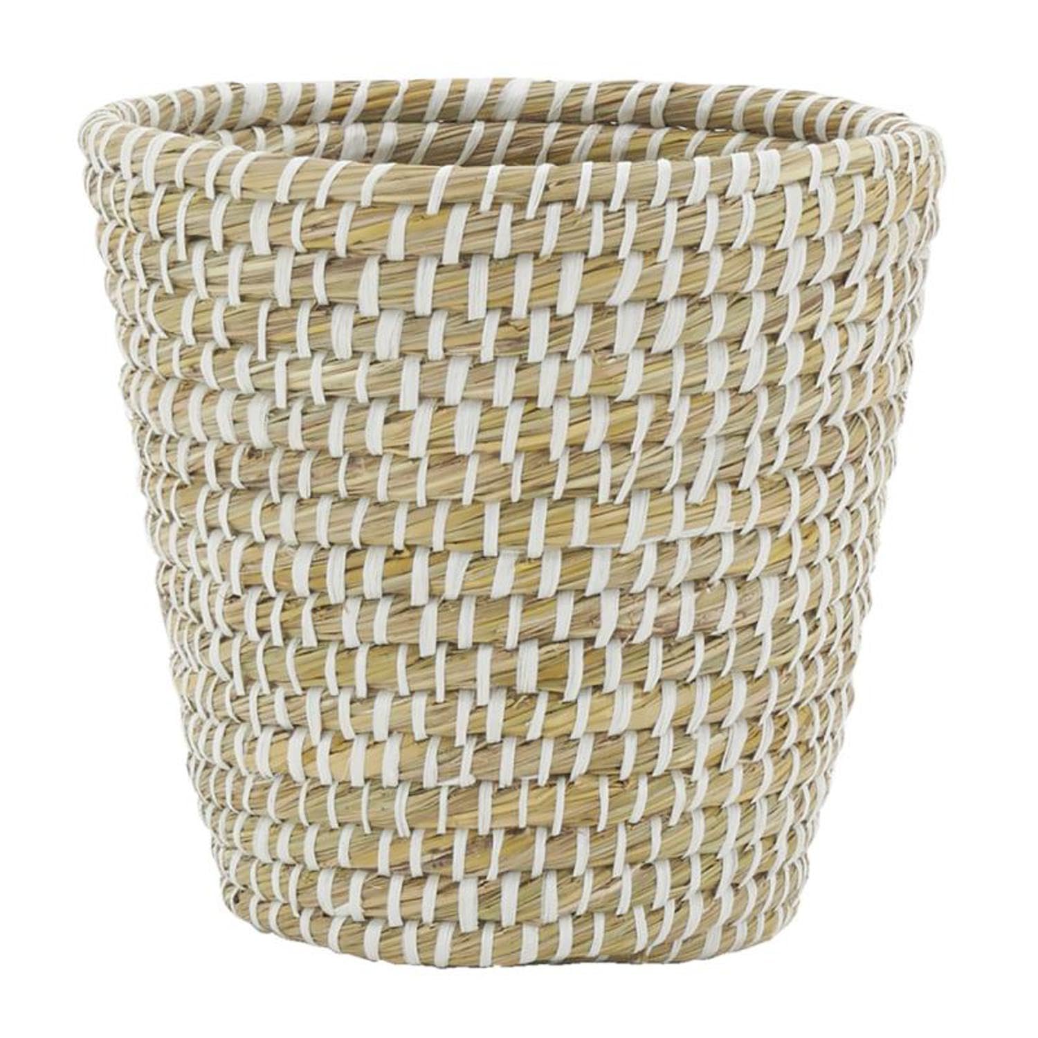 Corbeille à papier jonc naturel pour un bureau scandinave épuré