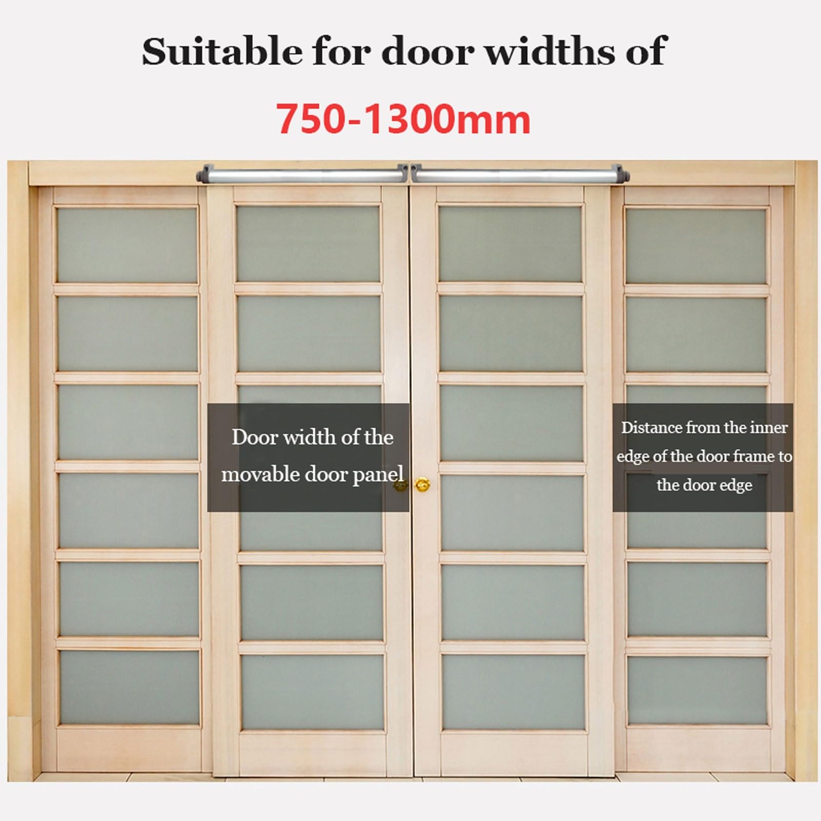Pneumatischer Soft-Close-Schiebetürstopper für Terrassen, Balkone, Küchen und Badezimmer (50-79,8 kg) - leise und einfach zu installieren