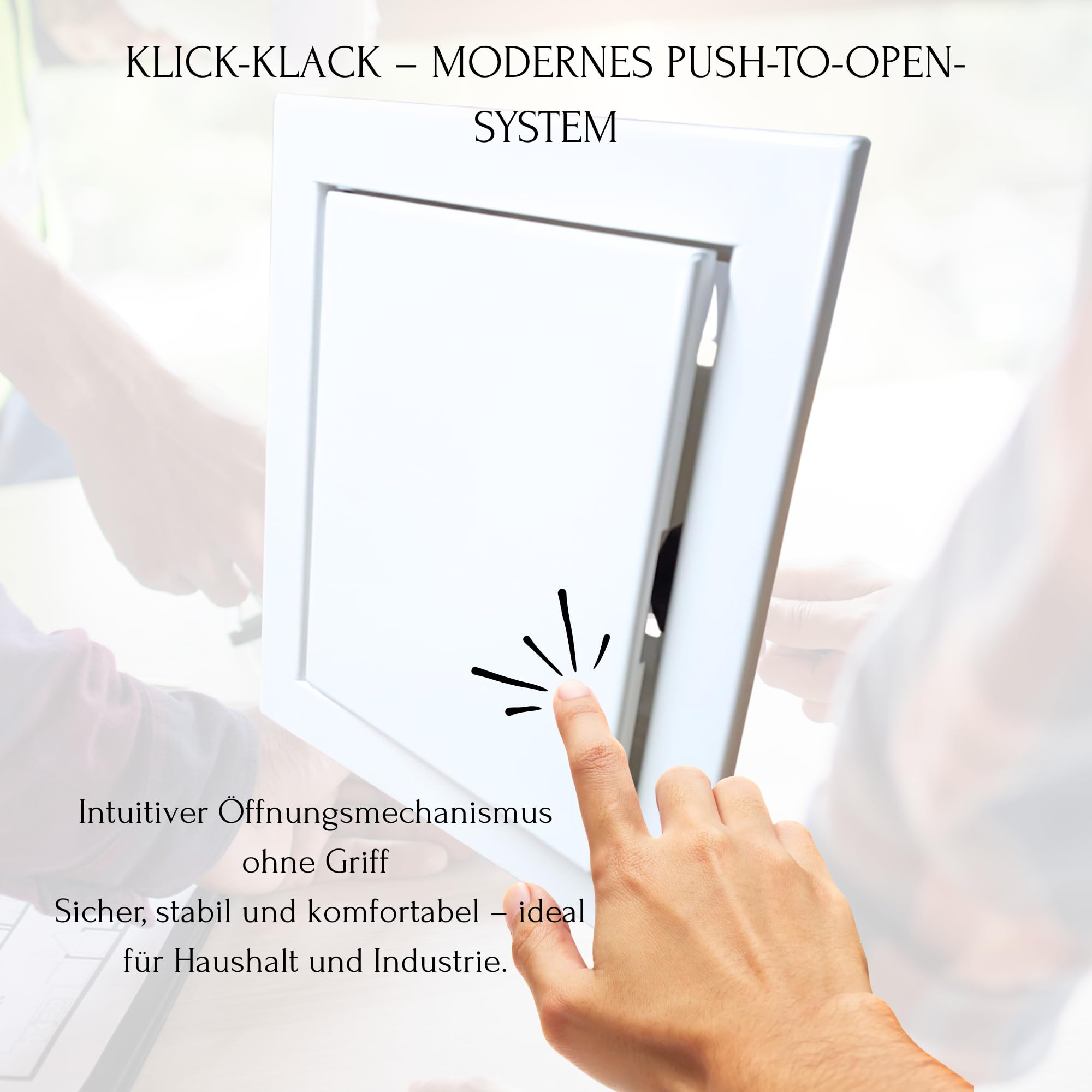 TMALASER Drzwi rewizyjne metalowe 60 x 70 cm stal ocynkowana – klapa rewizyjna biała 600 x 700 mm push to open/Klick-Klack - drzwi inspekcyjne do ścian karton-gips