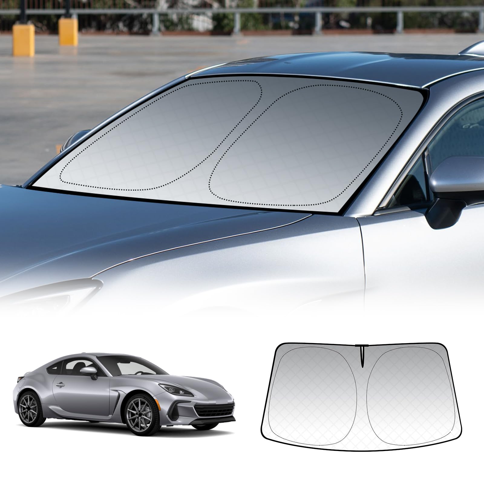 KUNGKIC Per Toyota GR86 Subaru BRZ 2021 – 2025 parabrezza auto parasole pieghevole parasole blocca i raggi UV parasole protezione (parabrezza anteriore)