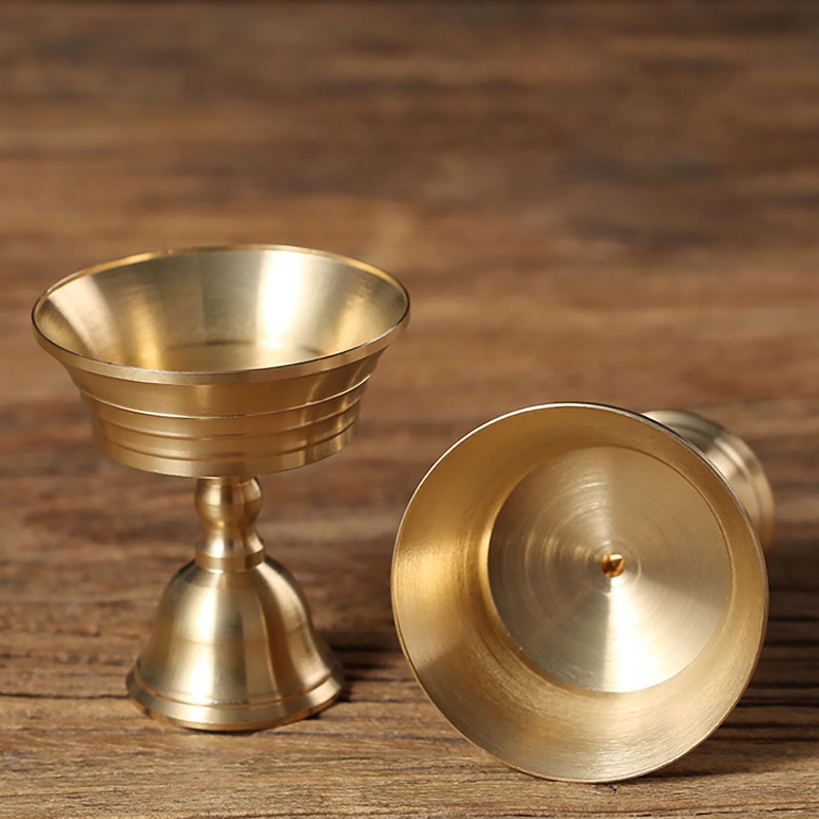 Amazon.co.jp: ゴールドキャンドルホルダー 2個 安定ベース付き 2