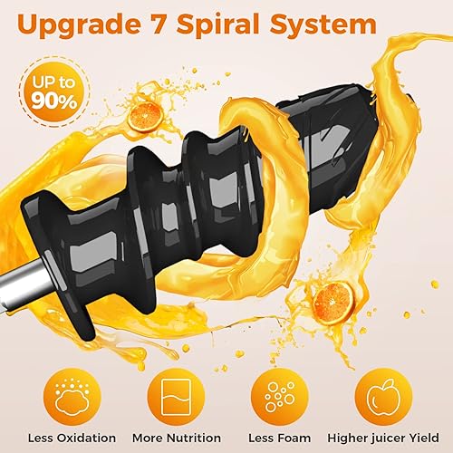 Miniatura 2 de Exprimidor lento de 3.1 pulgadas de ancho, exprimidor de prensado en frío para frutas y verduras, con función inversa y motor silencioso, fácil de