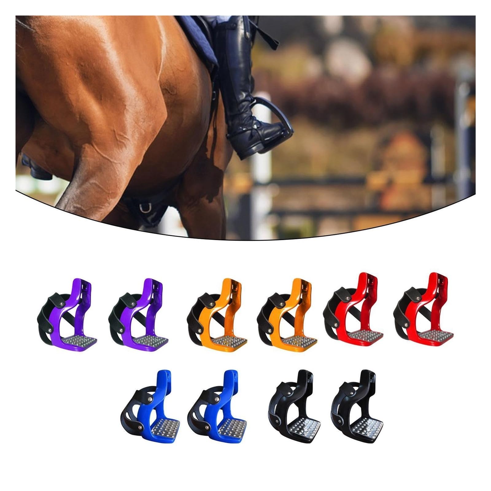 Staffe for Equitazione Da 2 Pezzi Protezione for Inglese | Staffe da sella for cavallo antiscivolo for accessori for sport equestri(Orange)