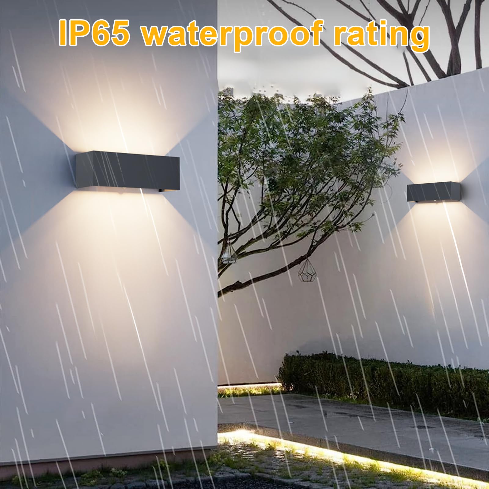 Klighten 30W Außenwandleuchte Außenlampe mit Bewegungsmelder,Aussenlampe mit bewegungsmelder Einstellbarer Lichtstrahl,LED Wandleuchte Up Down Außen/Innen für Garten,IP65,4000K,Anthrazit
