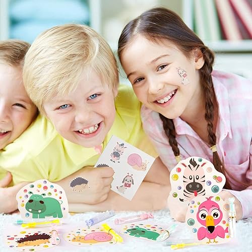 Miniatura 6 de Cartas de San Valentín para niños  32 mini varitas de burbujas + 32 cartas de San Valentín para niños, 8 lindos diseños de animales, para la