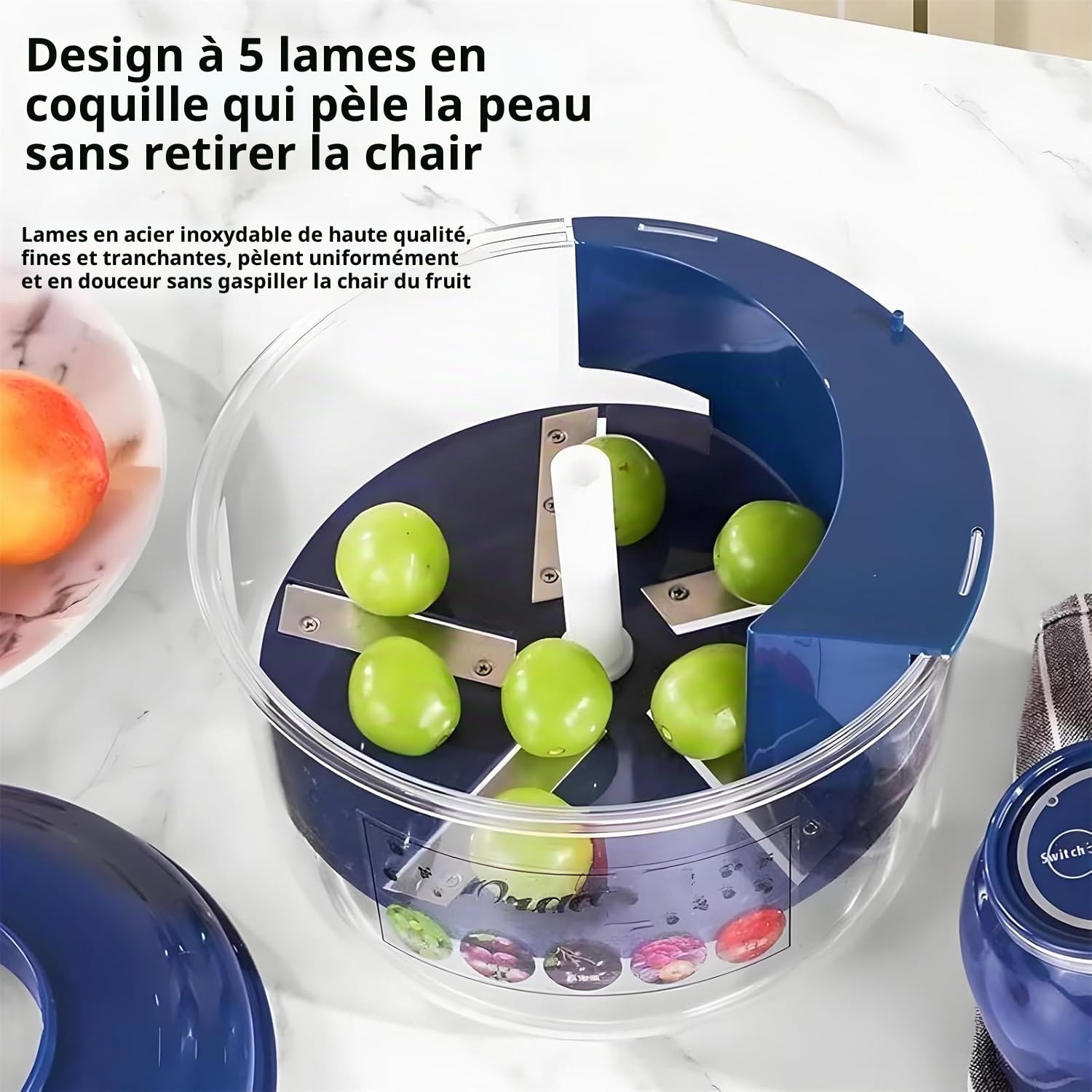 Machine de Pelage de Raisin électrique, Déchargement Automatique de Fruits Automatiques de la Cuisine de Cuisine éplucheur pour les Raisins, Cerises, L'ail, les Petits Fruits