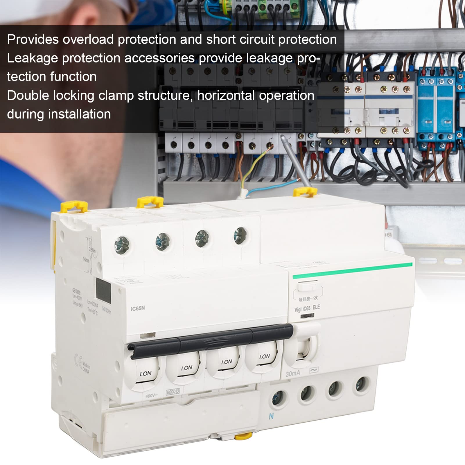 Interruttore Magnetotermico 4P+N 25A Protezione Elettrica Alta Sicurezza Installazione Orizzontale Estinzione Rapida dellarco per Uso Industriale