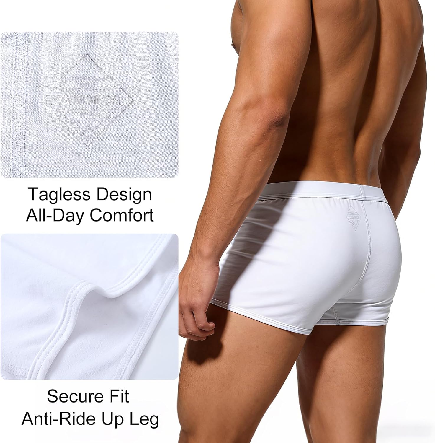 YINYOUYU Mens Bulge Enhancing Pouch Underwear Short Leg Boxers Briefs Trunk - Image 4