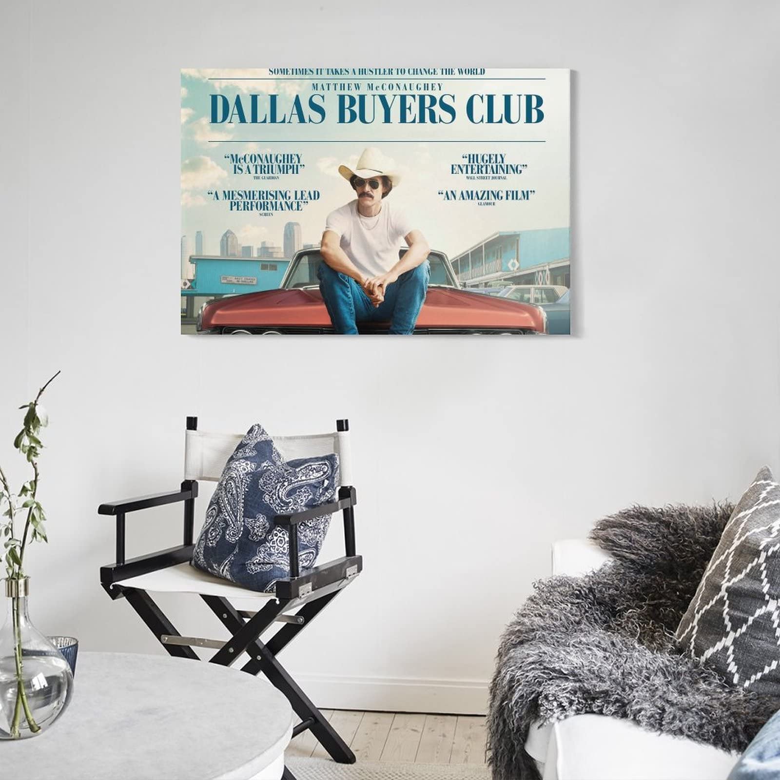 Poster di film commedia drammatica di Dallas Buyers Club, dipinto decorativo su tela, per soggiorno, camera da letto, 50 x 75 cm
