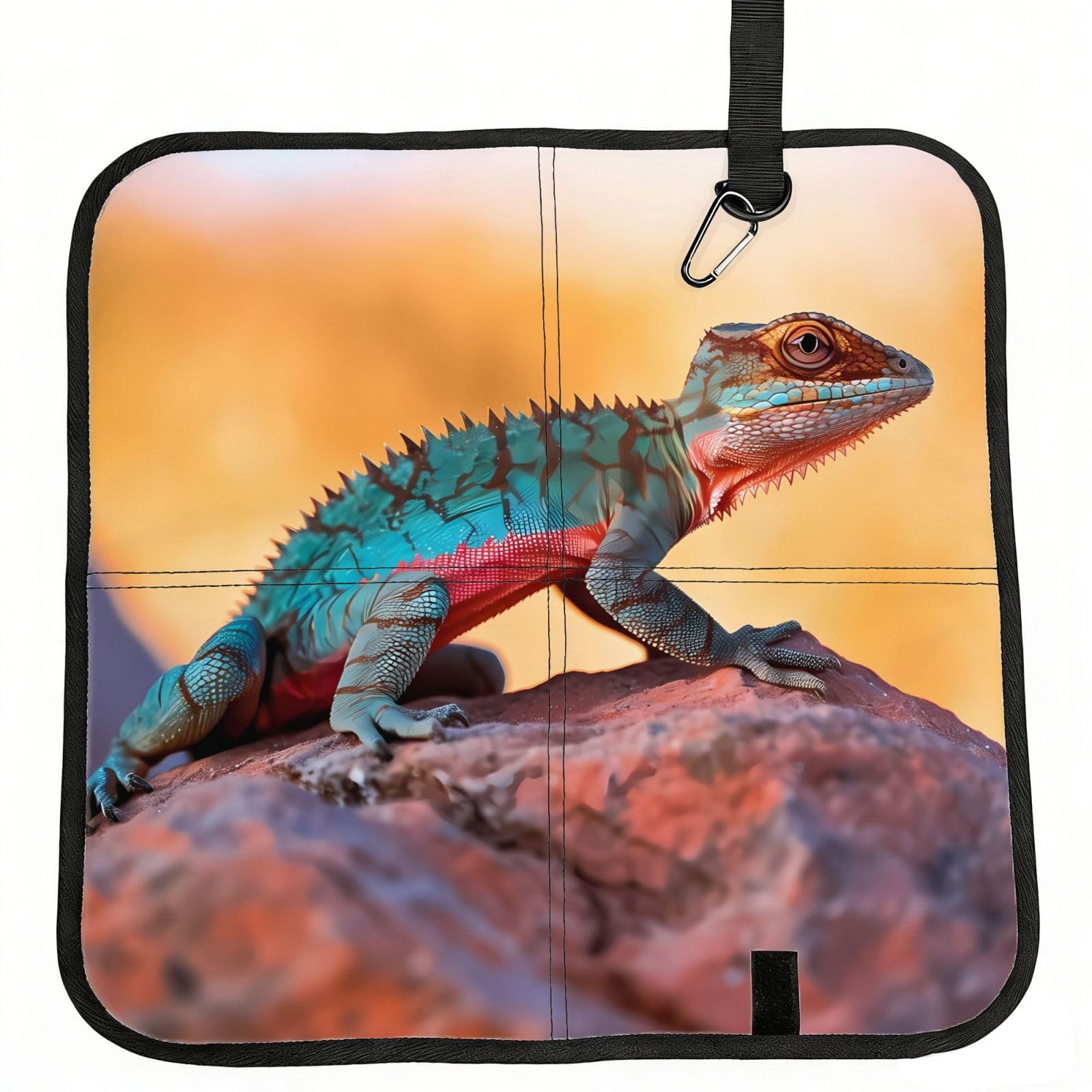 MROWYC lizards Printed Foldable Seat Cushion - Portable with Carabiner, for Stadium, Camping, Hiking