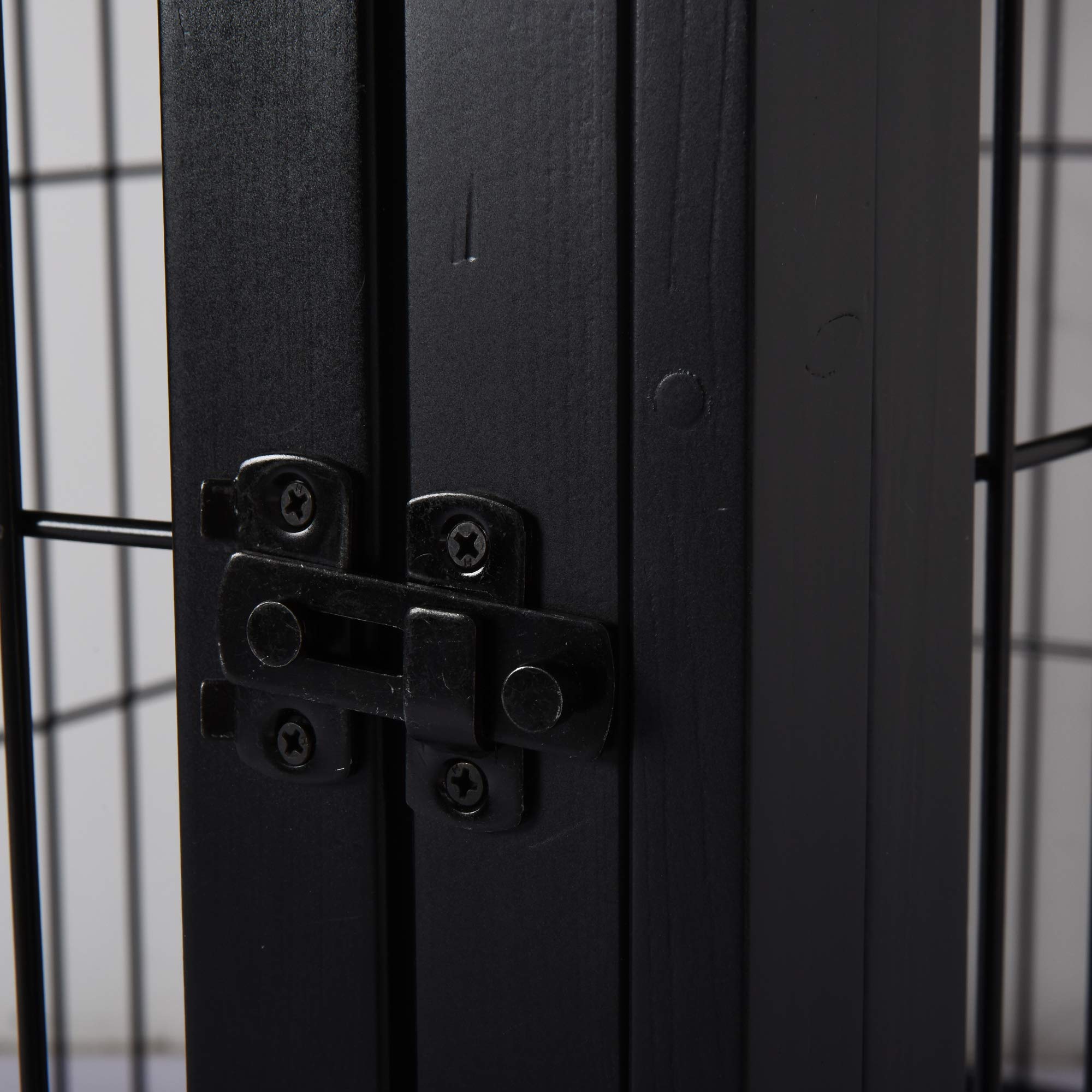 PawHut Klatka dla psa MDF 2 wejścia 58,5 x 81 x 66 cm czarna do 20 kg