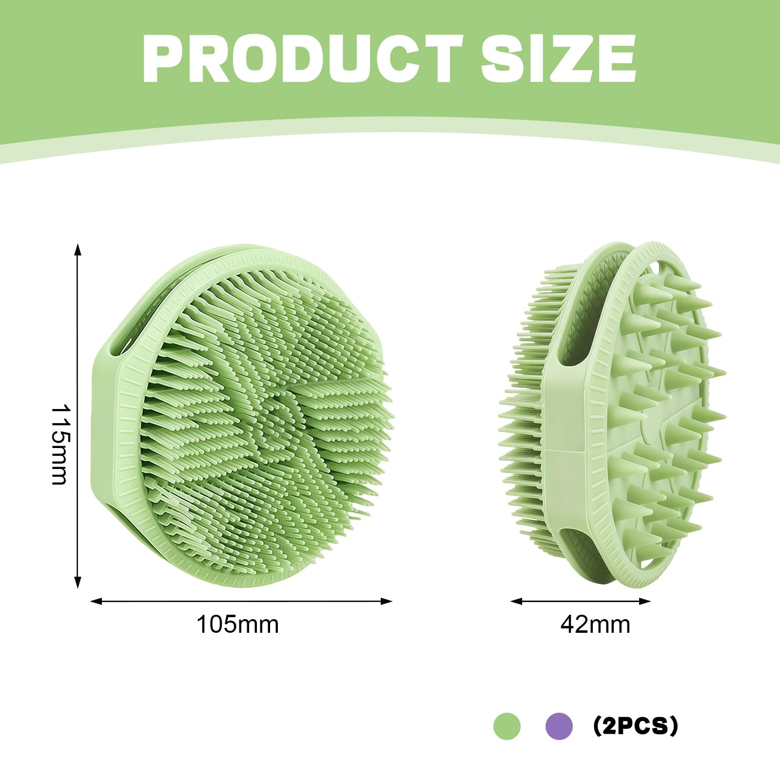 Silicone Body Scrubber, 2 pezzi spugna doccia come spazzola corpo con scrubber in silicone per spugna esfoliante corpo e spazzola doccia schiena