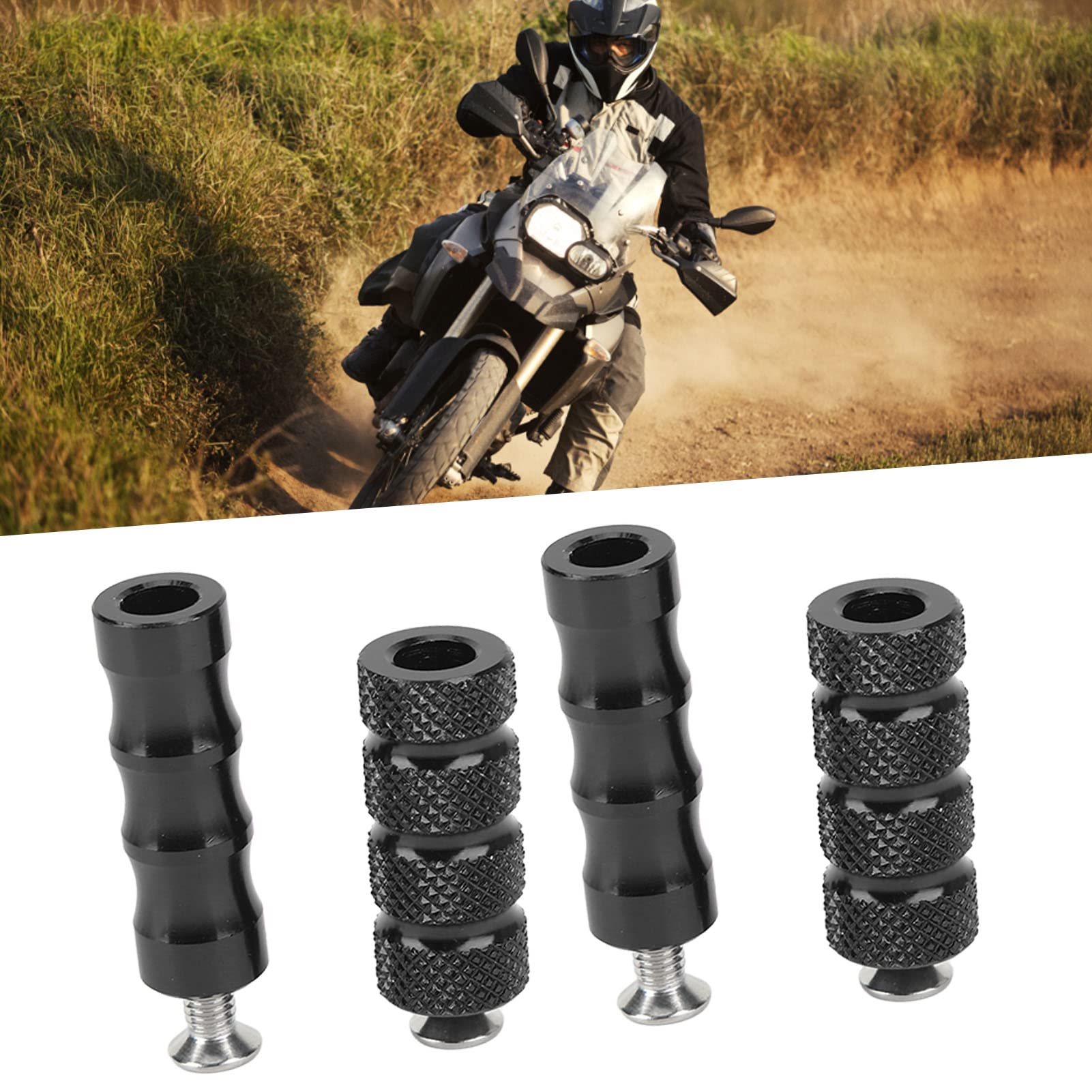 Wyścigi Motocyklowe Dźwignia Zmiany Biegów Peg Wygodne Poszycie pedał Hamulca Motocyklowego Szorstka Prawa Strona Hamulca dla M6 6mm śruby Mocujące (Czarny)