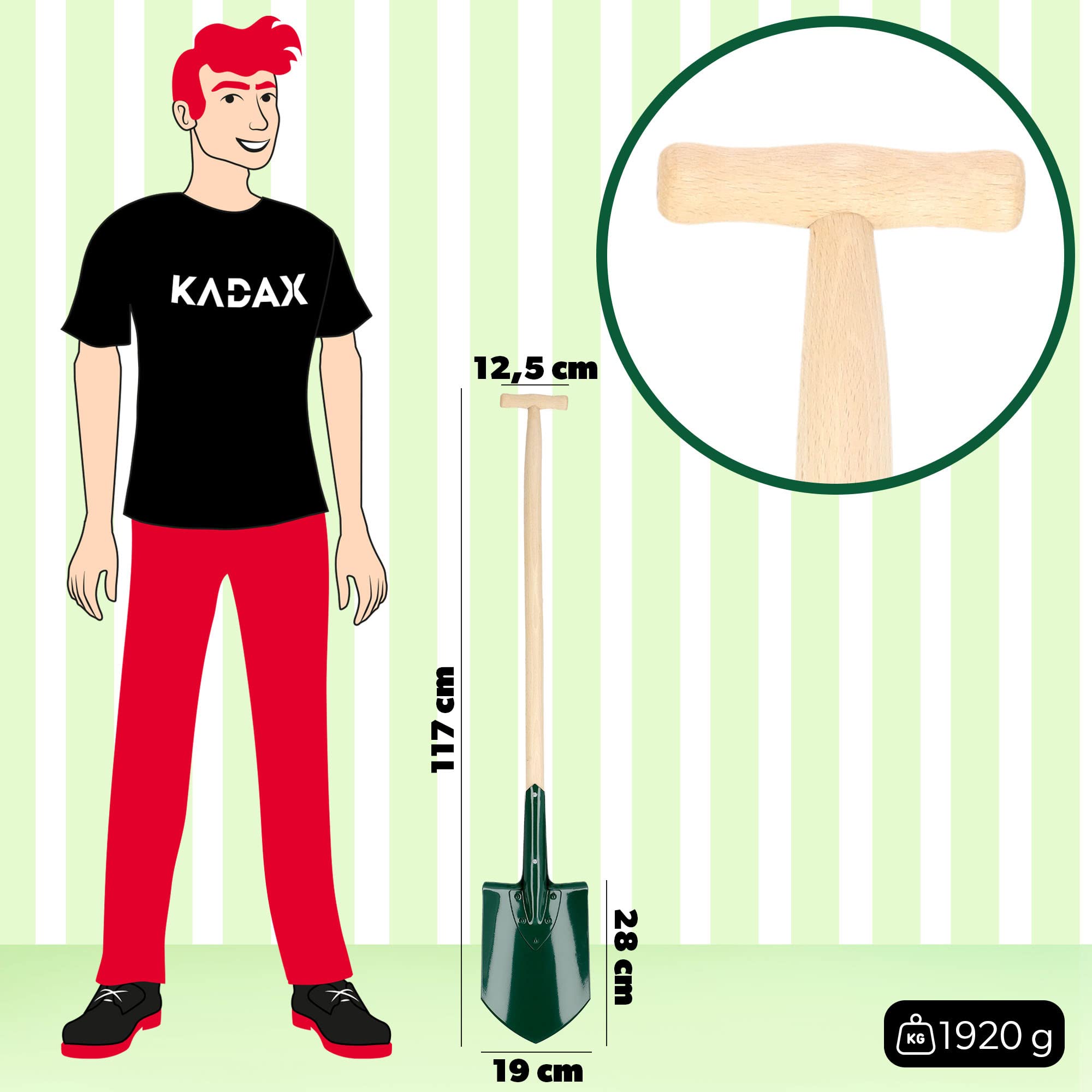 Spaziali di Kadax, patate giardiniere fossa, pala da giardino con manico in legno, pala, pala tomba, picche tombe giardino, pavimenti duri, pietrosi, vanga vegetale (appunti, mantello a T)