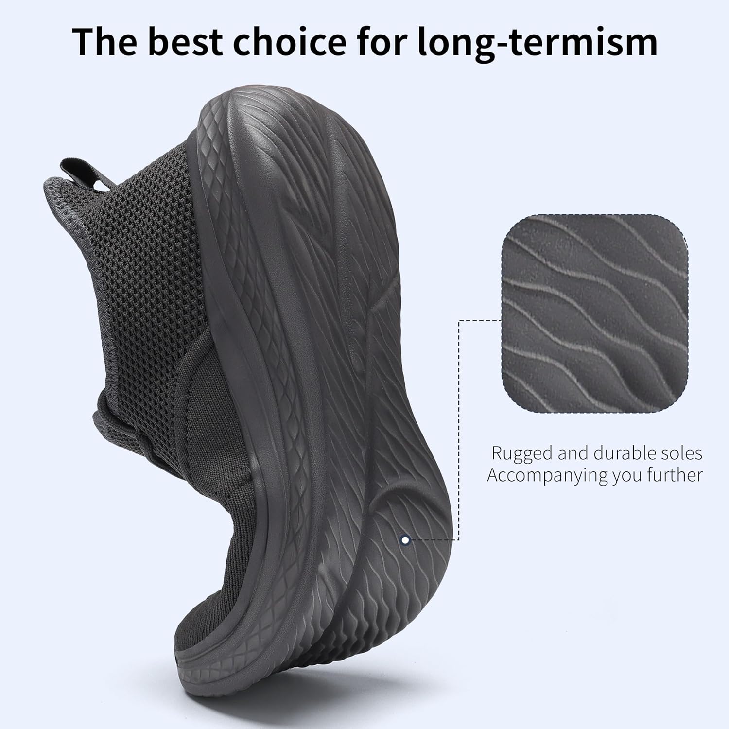 VAMJAM Men's Running Shoes Slip On Walking Shoes Non Slip Lightweight Workout Breathable Gym Sneakers Fashion Mesh Sneakers - Image 4