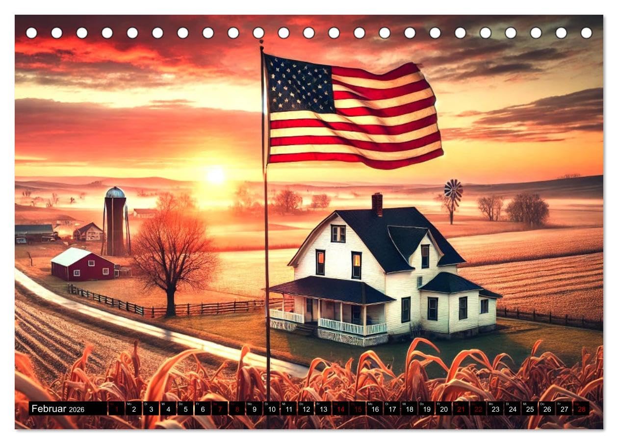 USA - Der amerikanische Geist (Tischkalender 2026 DIN A5 quer), CALVENDO Monatskalender: Erleben Sie den Geist Amerikas.