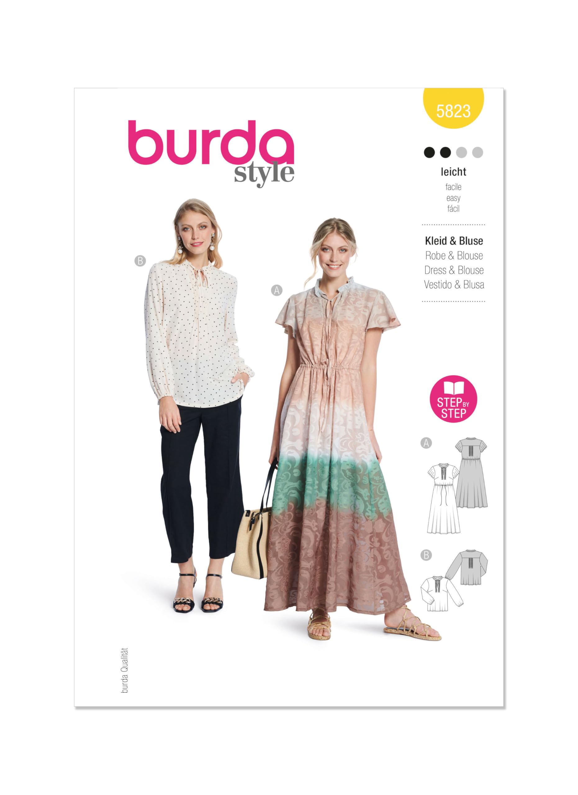 Amazon.com: Burda Style X05823BURDA Misses' Maxi Dress and Blouse Sewing  Pattern Packet, Design Code B5823, Sizes 10-20 (36-46) : Arts, Crafts &  Sewing
