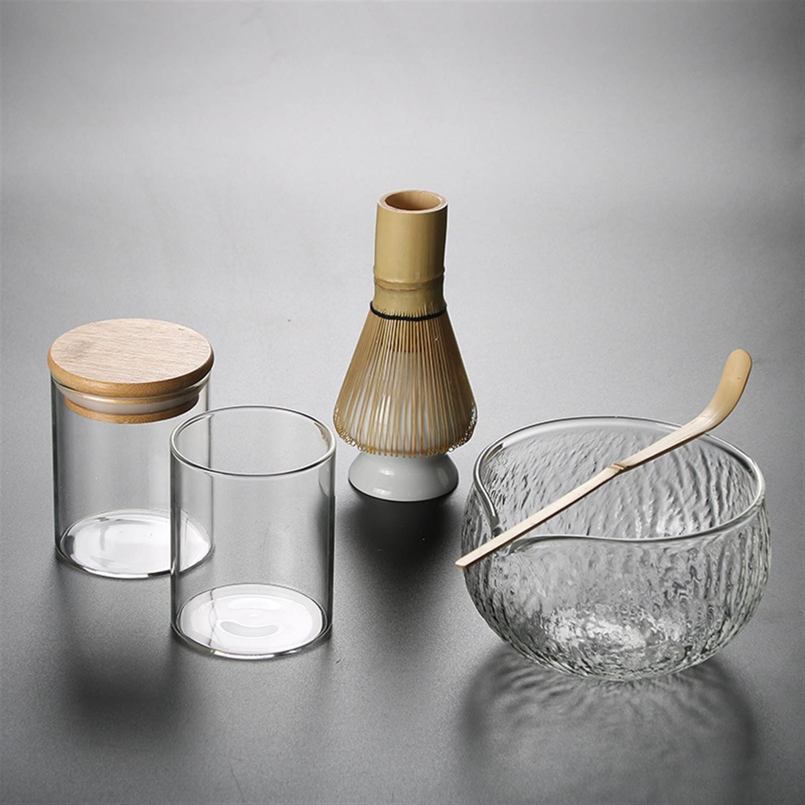 Confezione Regalo Matcha Set Ciotola Matcha con Beccuccio Versatore Frustino Matcha Facile da Pulire e Riporre Matcha Kit(Bright White 6-Piece Set)