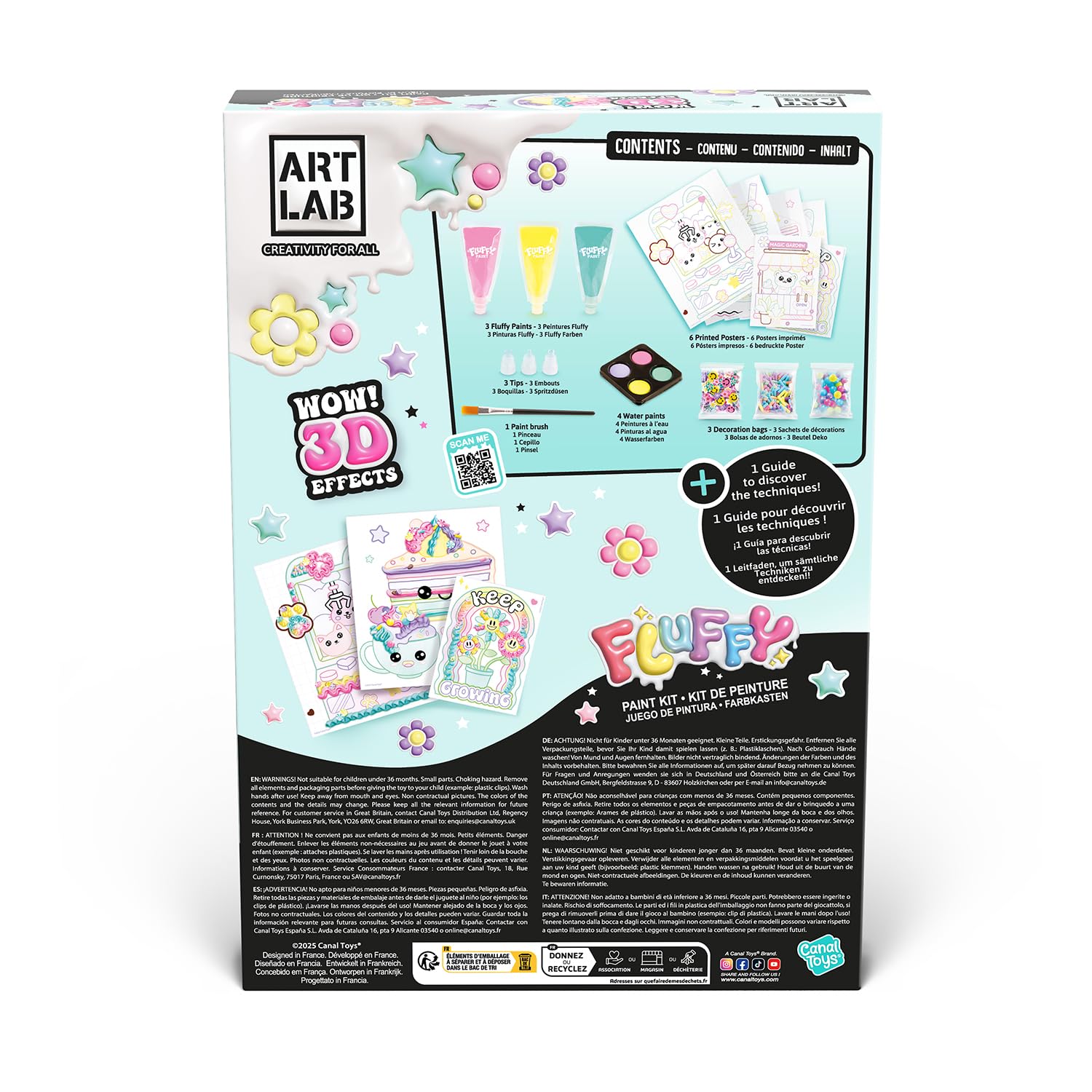 Art Lab Kit di Pittura soffice, Set di Pittura 3D, dai Vita ai Tuoi Disegni con la Vernice 3D! Ottimo Kit per artisti in Erba, pastelli, Rosa, Viola, Blu