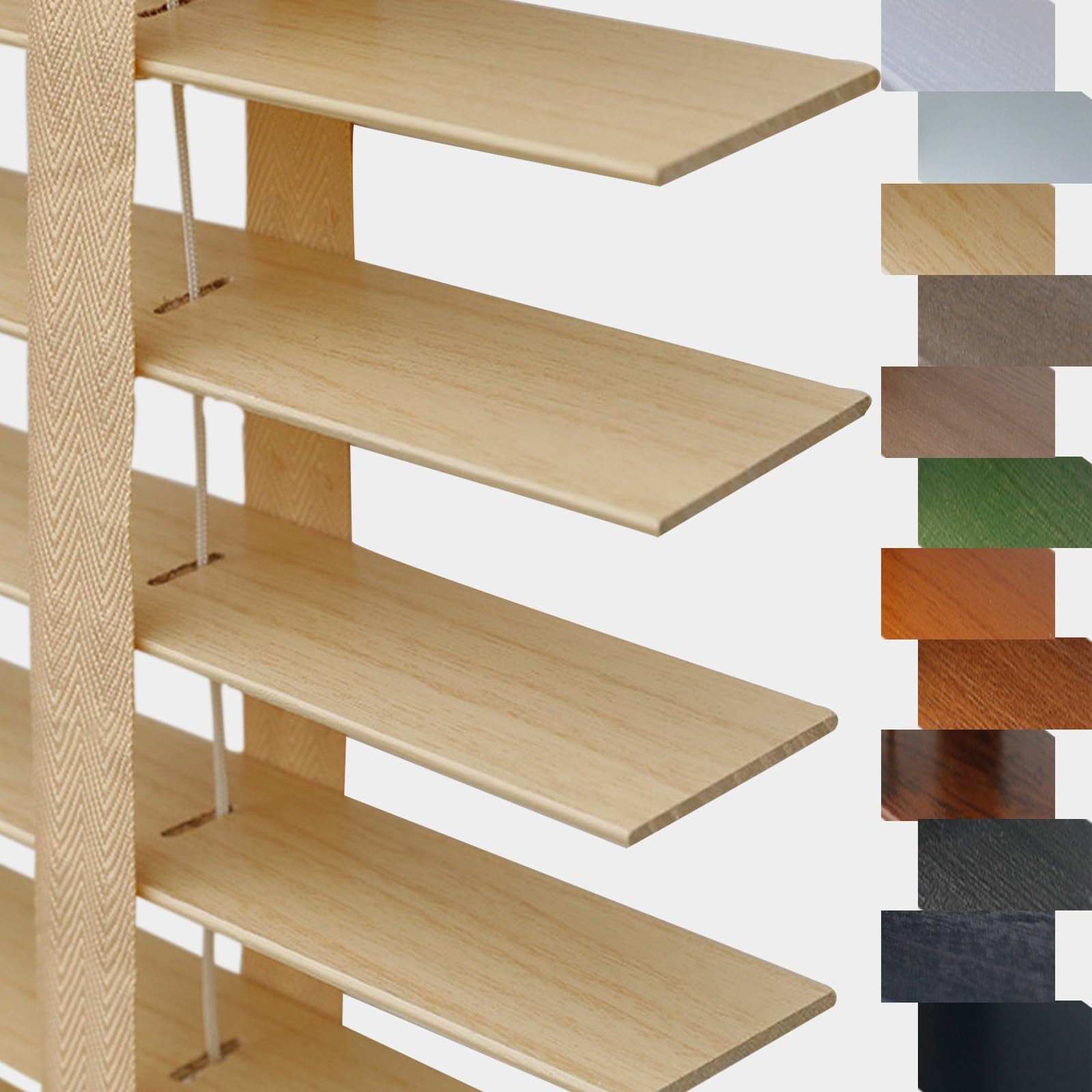 Holzjalousie Innen – 5 Cm Lamellen, Horizontal, Sicht- & Sonnenschutz
