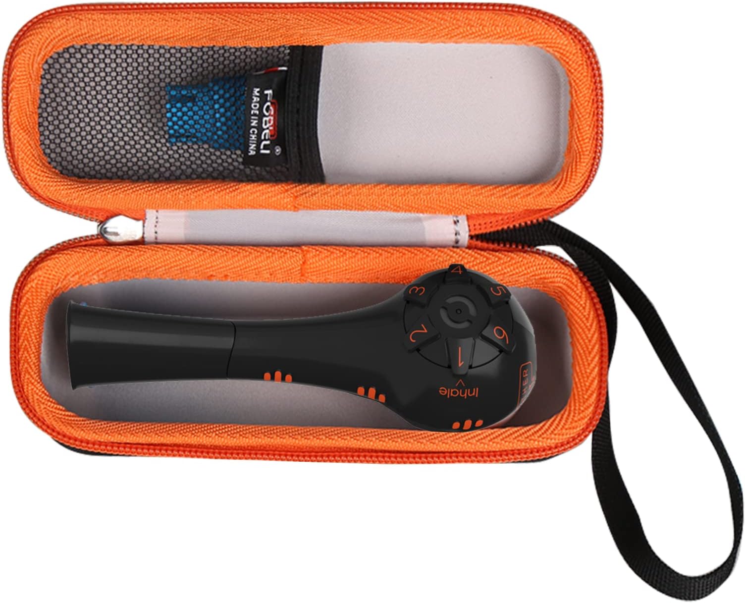 FBLFOBELI EVA Hard Carrying Case Compatible with The Breather Hand-Held Inspiratory Expiratory Muscle Trainer (Orange, Case Only)