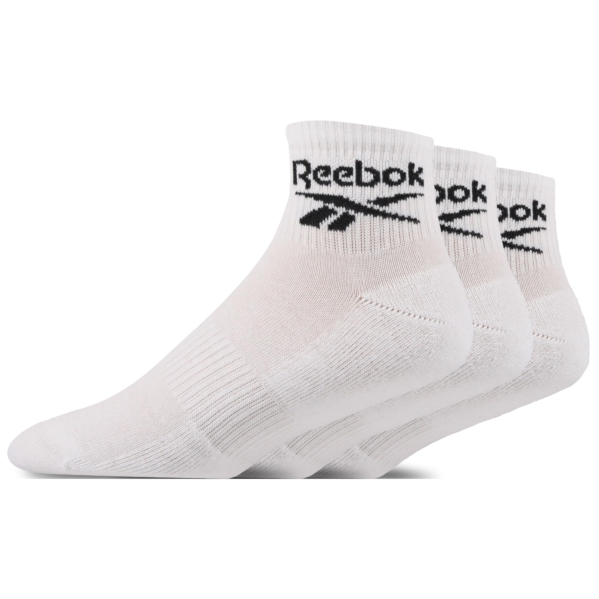 Reebok Chaussettes Cheville Unisex Core Ankle - Confortables Coton Respirant, Pour Usage Quotidien Sport Loisir Marche Yoga Fitness Lavables en Machine, Lot de 3 Paires