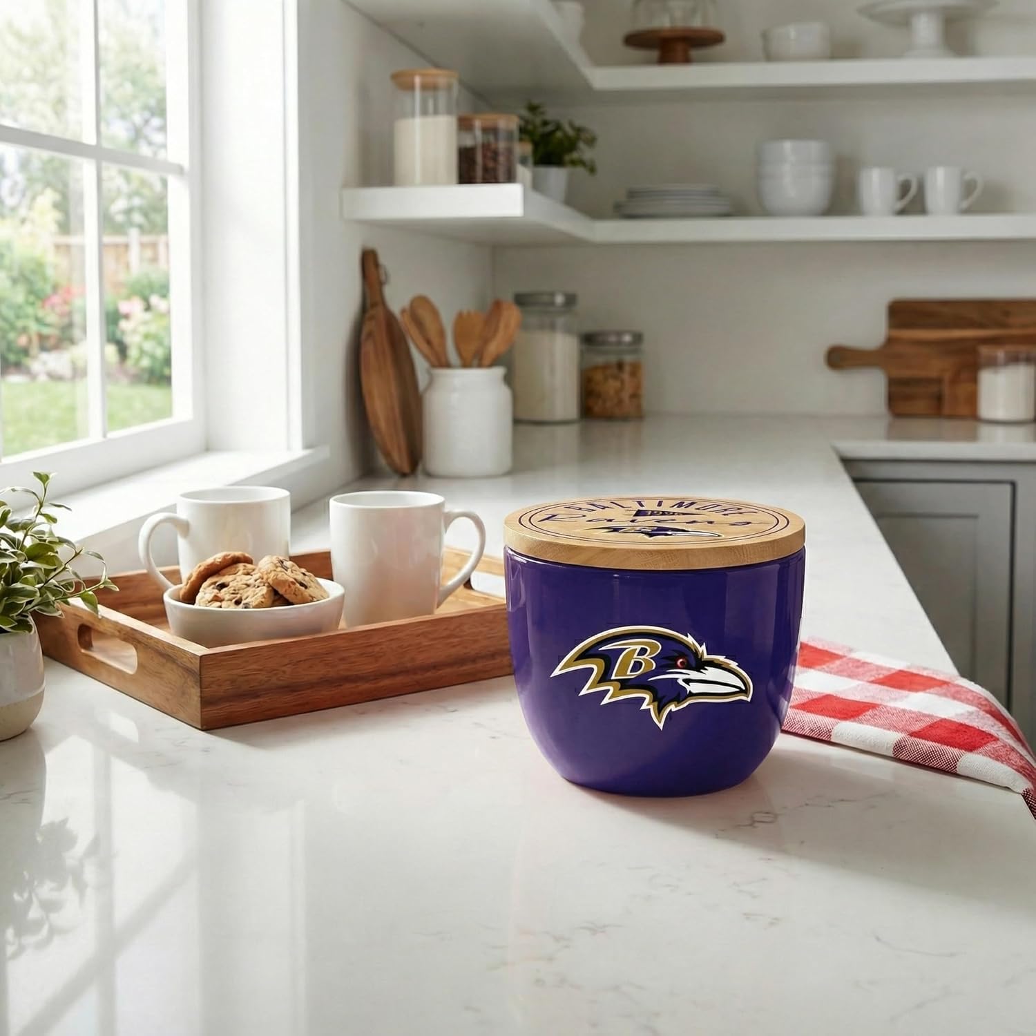 Officially Licensed NFL Script Circle Logo Ceramic Candle