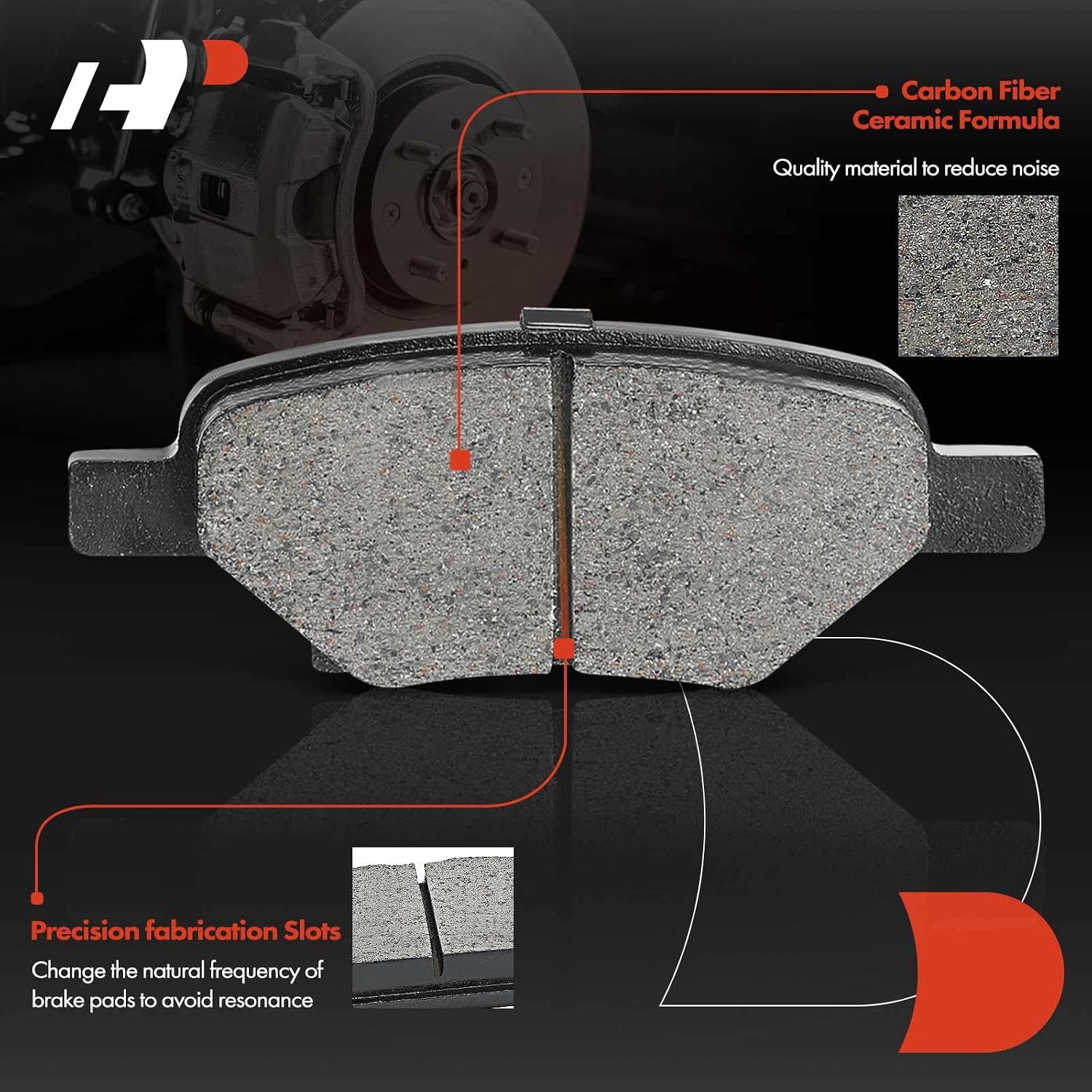 A-Premium Rear Ceramic Brake Pads Set Compatible with Chevy, Pontiac and Saturn Models - Cobalt 2005-2008, HHR 2008-2010, Malibu 2004-2012, G5 2007-2010, G6 2005-2010, Pursuit, Aura, Ion